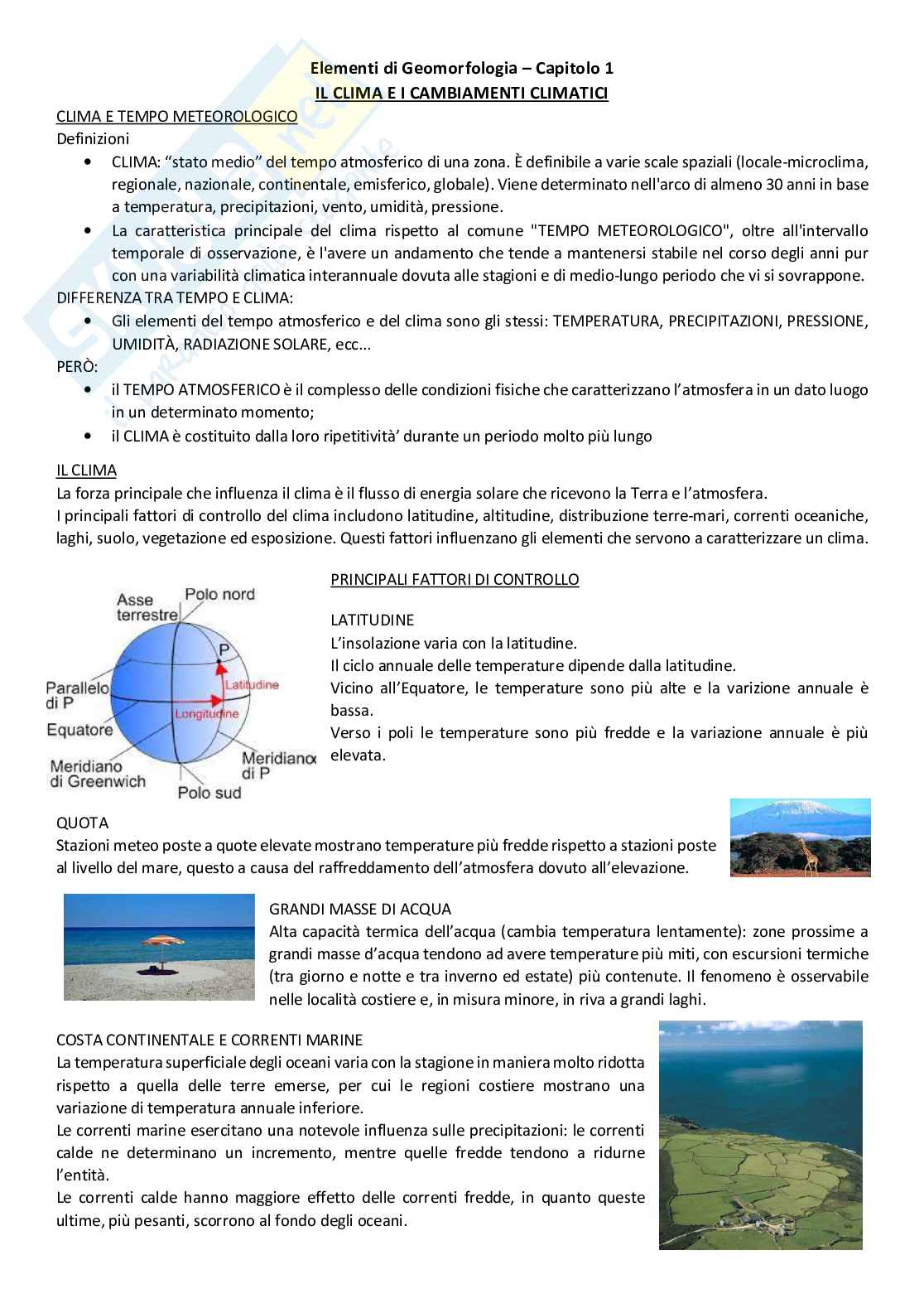 Appunti parte Geomorfologia (di Geologia applicata) Pag. 1