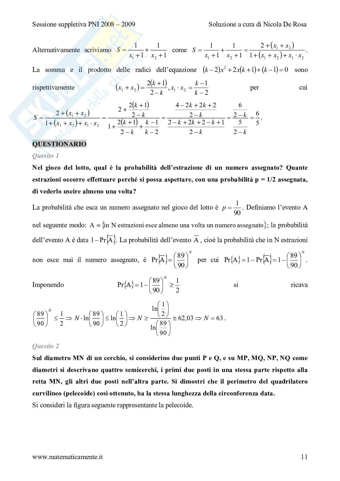 2009 - liceo scientifico pni e sperimentazioni varie prova suppletiva Pag. 11