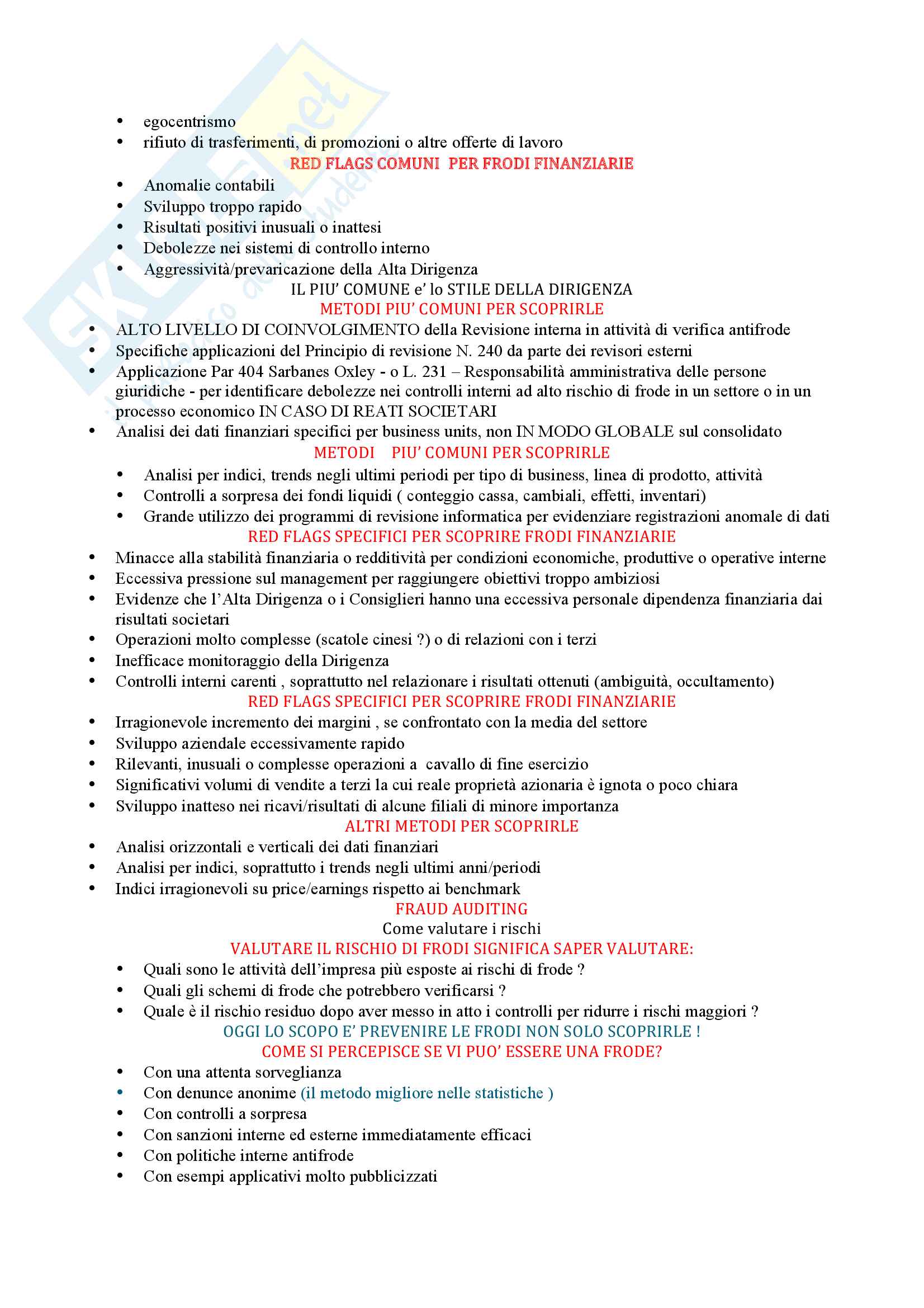 Revisione aziendale e controllo dei conti Pag. 41