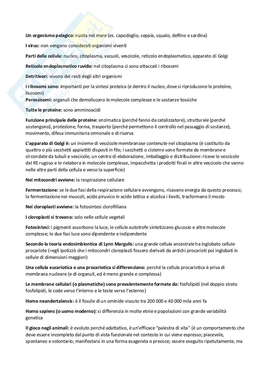 Biologia animale ed etologia (B024375) - Quiz, preparazione esame e ripasso | SFP Notes Vol.04 Pag. 6