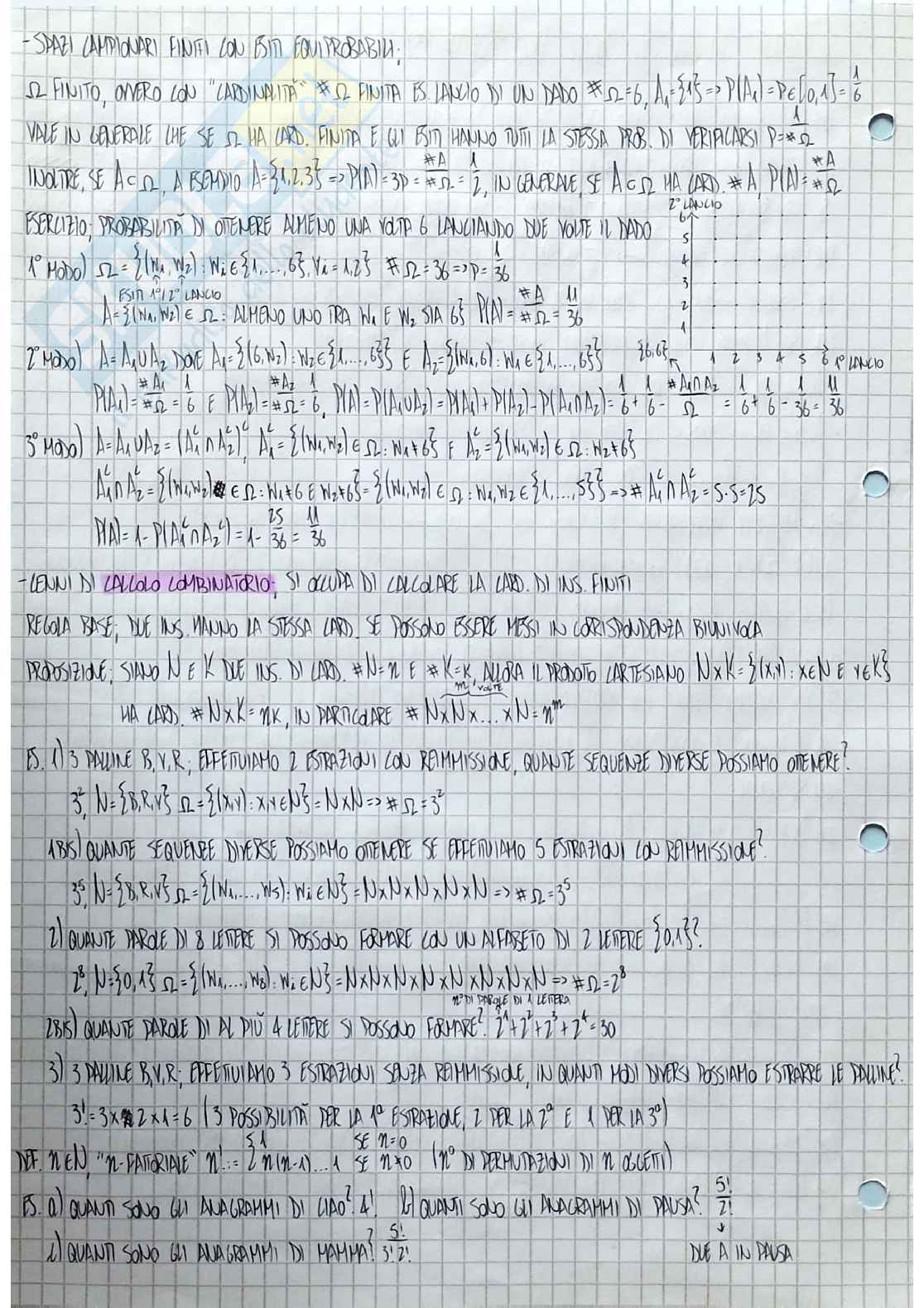 Elementi di calcolo delle probabilità - Appunti completi Pag. 2