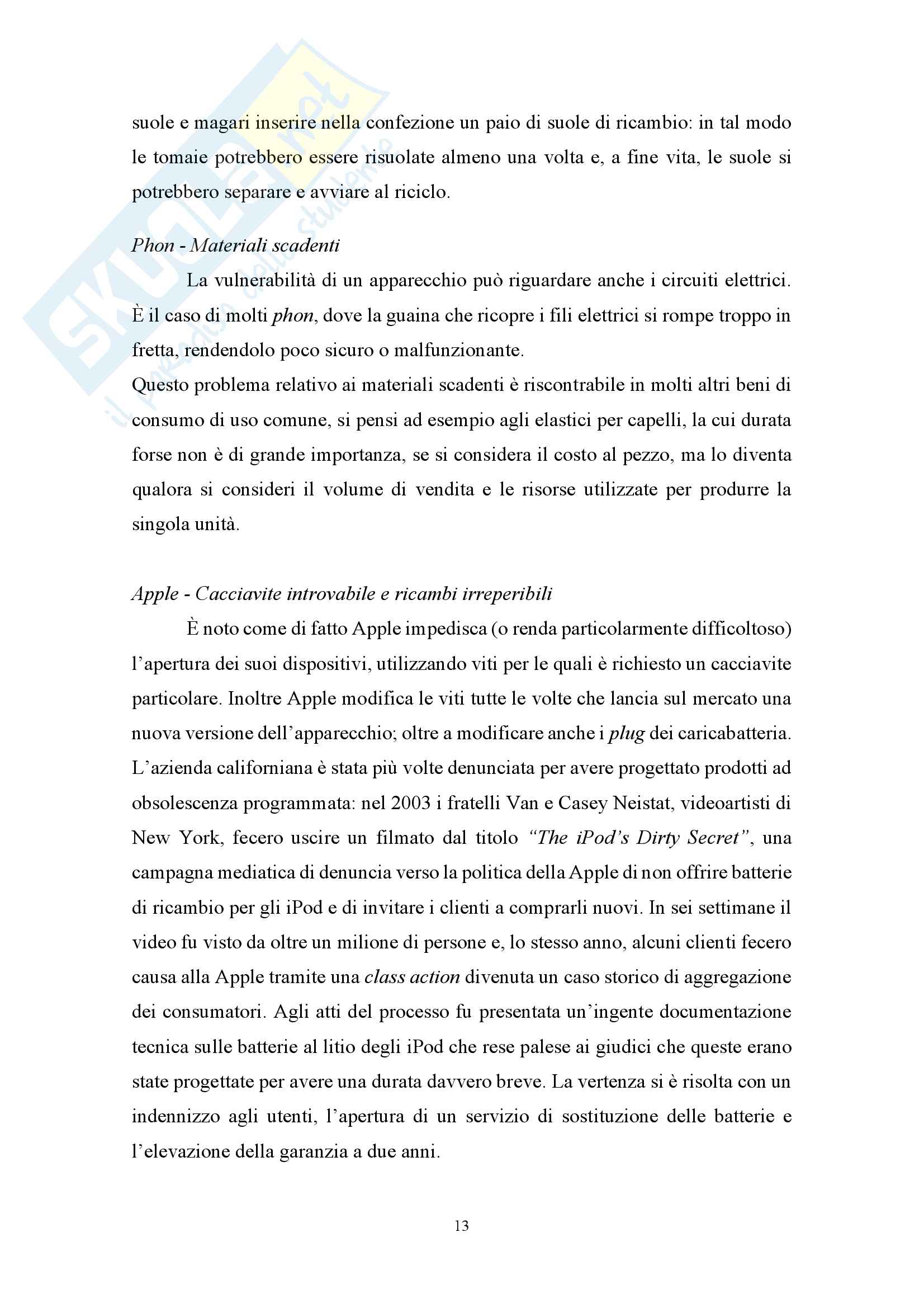Obsolescenza programmata e tutela del consumatore Pag. 21