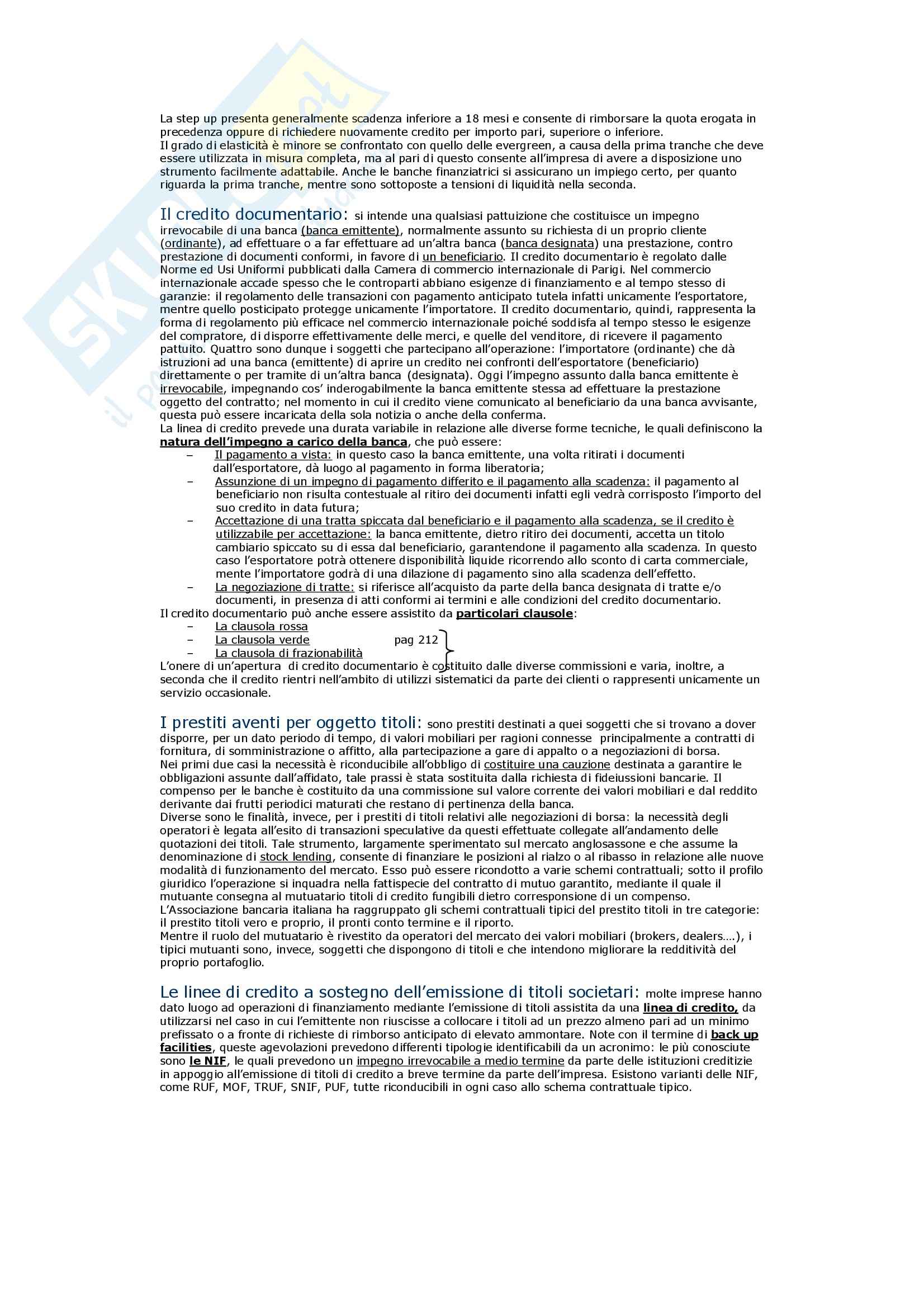 Riassunto esame Economia delle Aziende di Credito, prof. Poli, libro consigliato Le Operazioni Bancarie, Borroni, Oriani Pag. 31