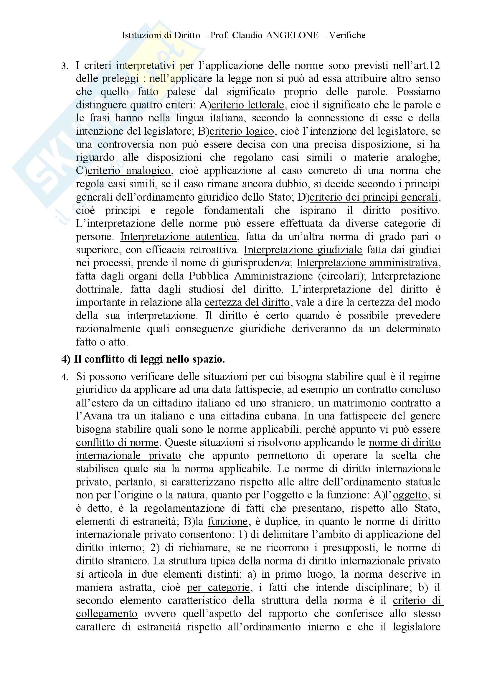 Istituzioni di diritto - Domande d'esame Pag. 2