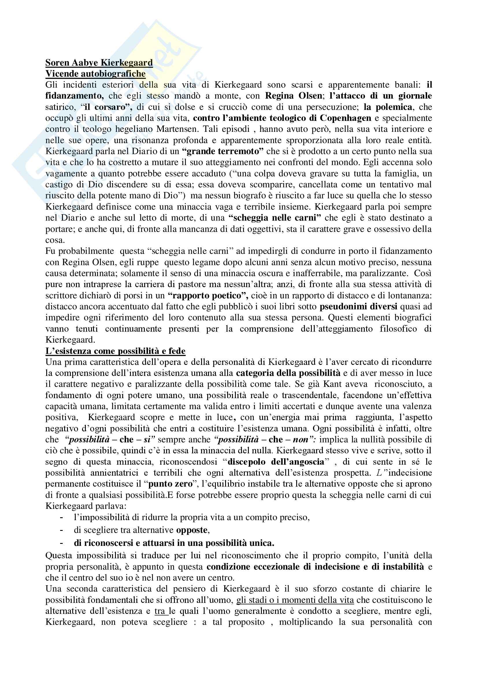 Storia della filosofia - Kierkegaard