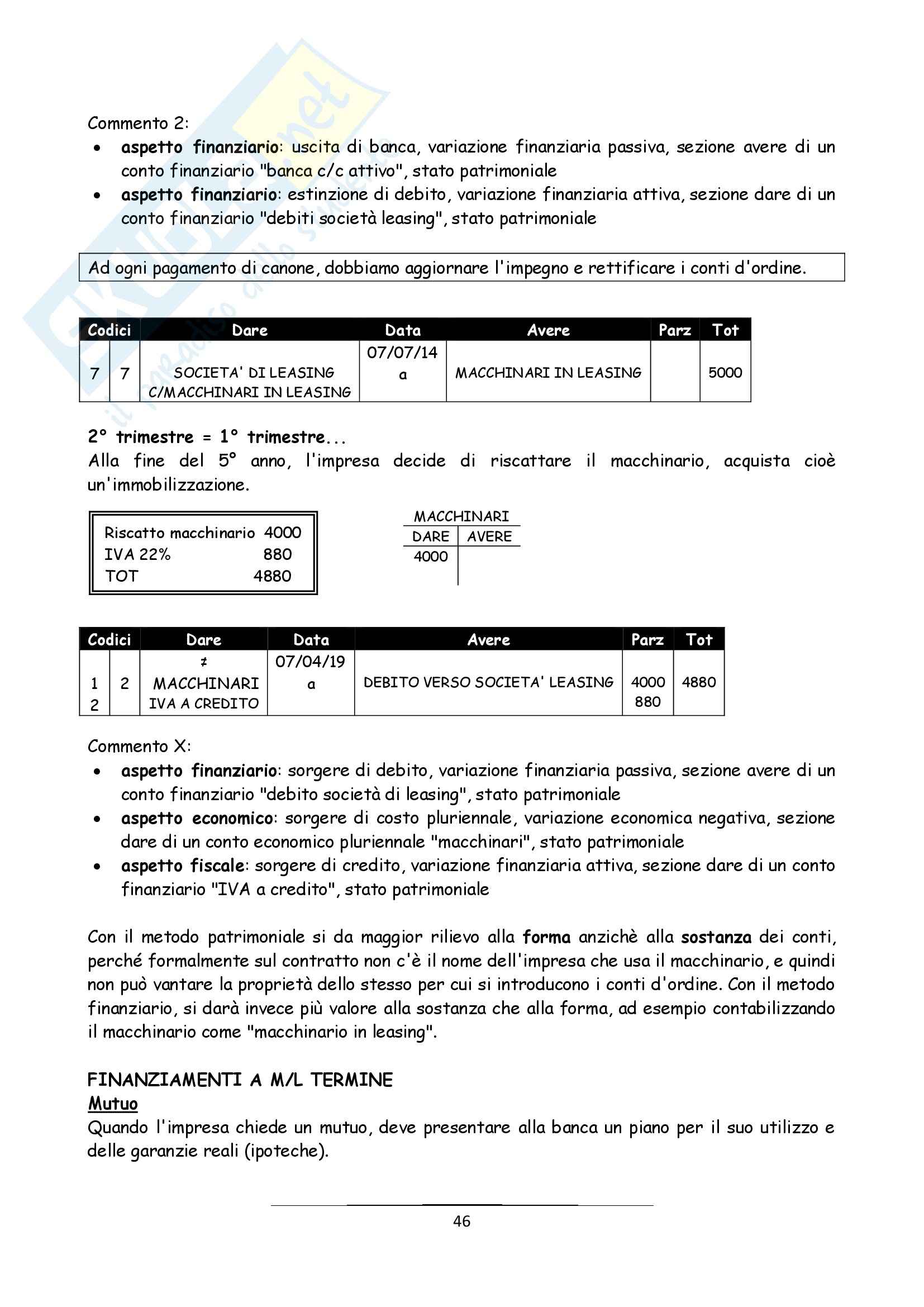 Economia aziendale - metodologia di rilevazione Pag. 46