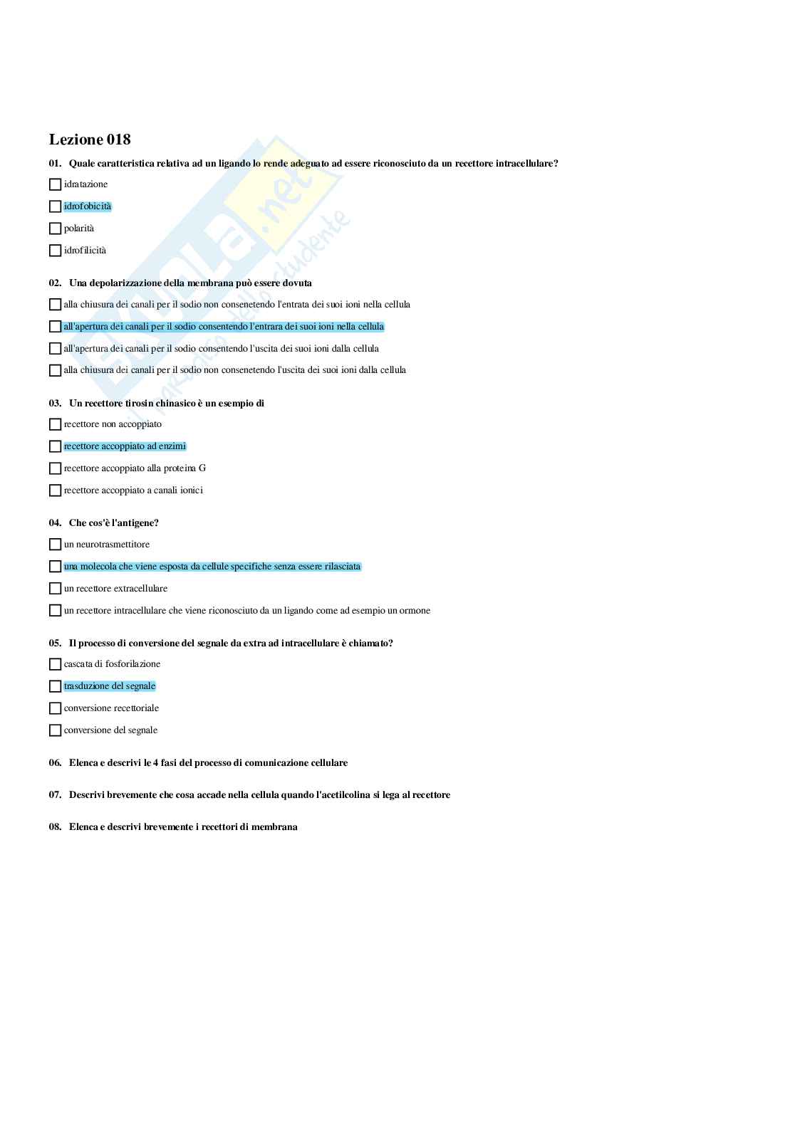 Paniere Fondamenti di biologia e chimica (2026) - Risposte multiple corrette Pag. 21
