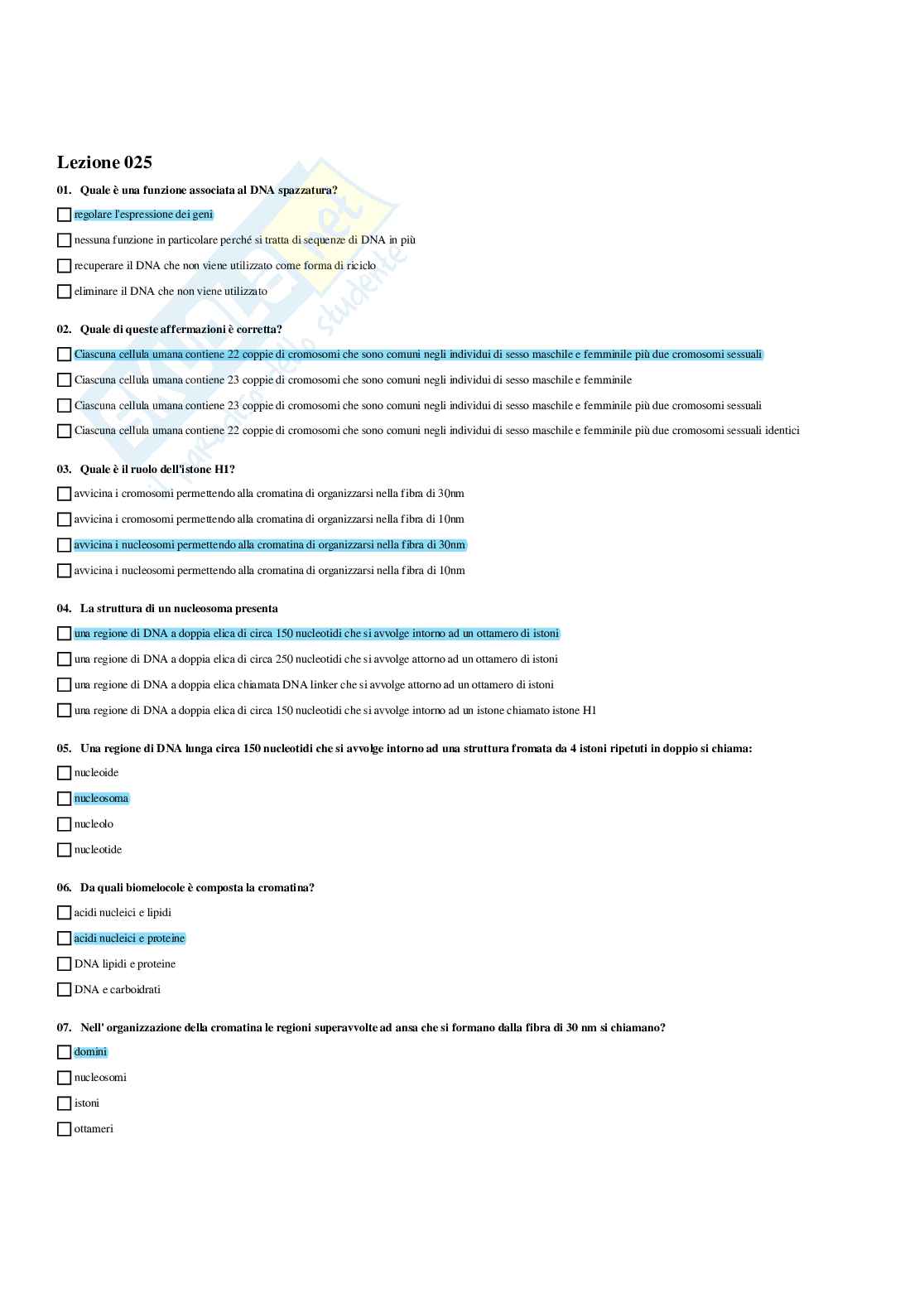 Paniere Fondamenti di biologia e chimica (2026) - Risposte multiple corrette Pag. 26
