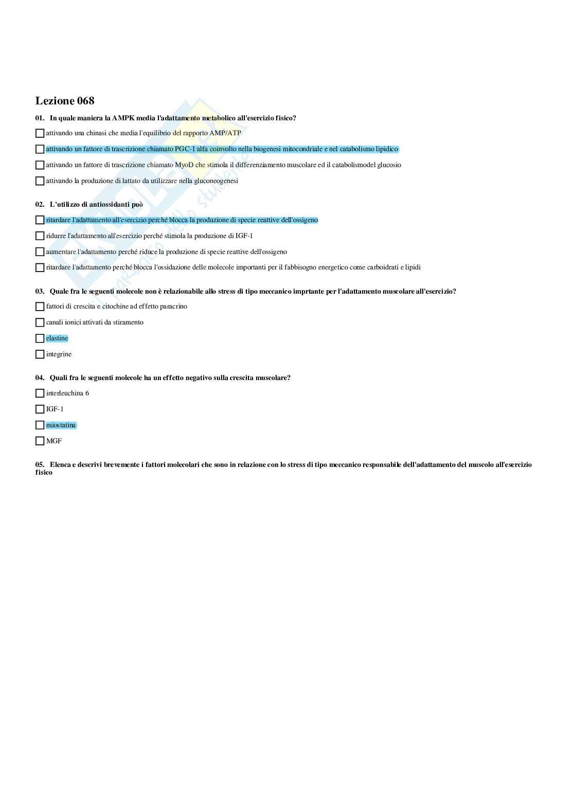 Paniere Fondamenti di biologia e chimica (2026) - Risposte multiple corrette Pag. 71