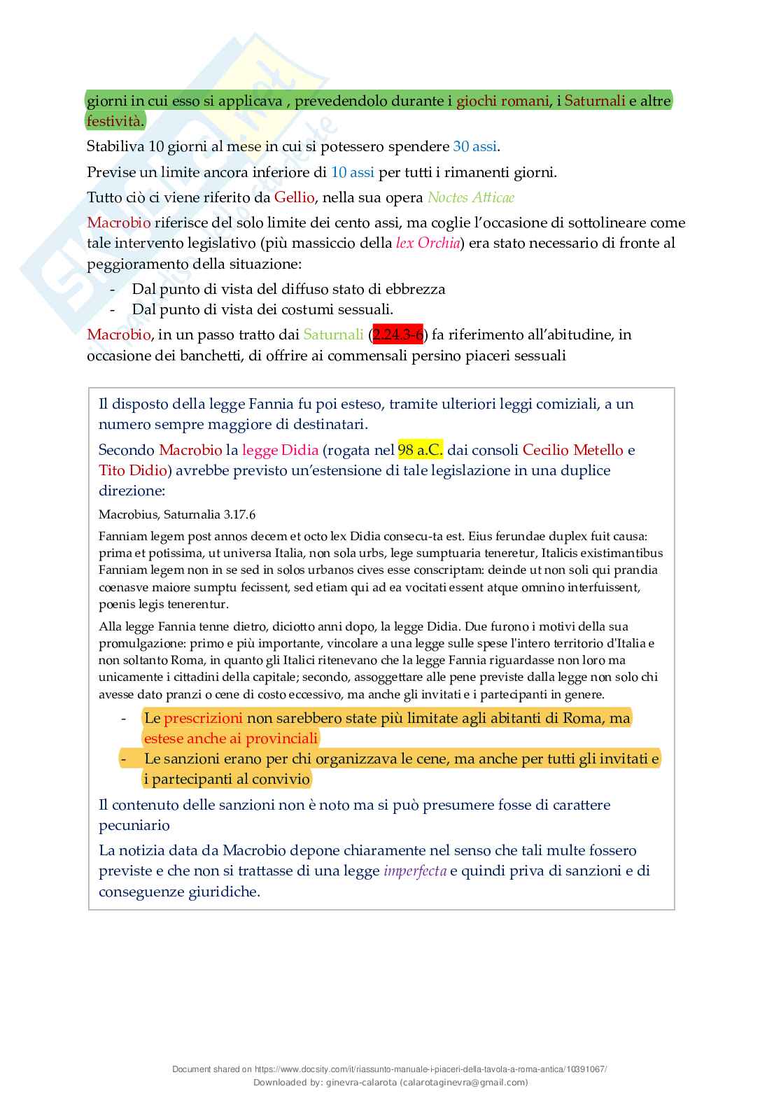 Riassunto esame Diritto romano del cibo, Prof. Fargnoli Iole, libro consigliato I piaceri della tavola in Roma antica, Iole Fargnoli Pag. 61