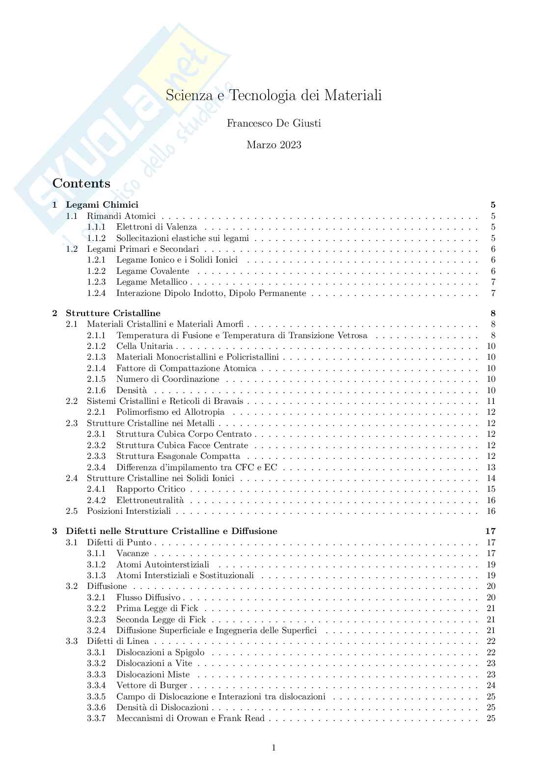 Tecnologia dei materiali Pag. 1