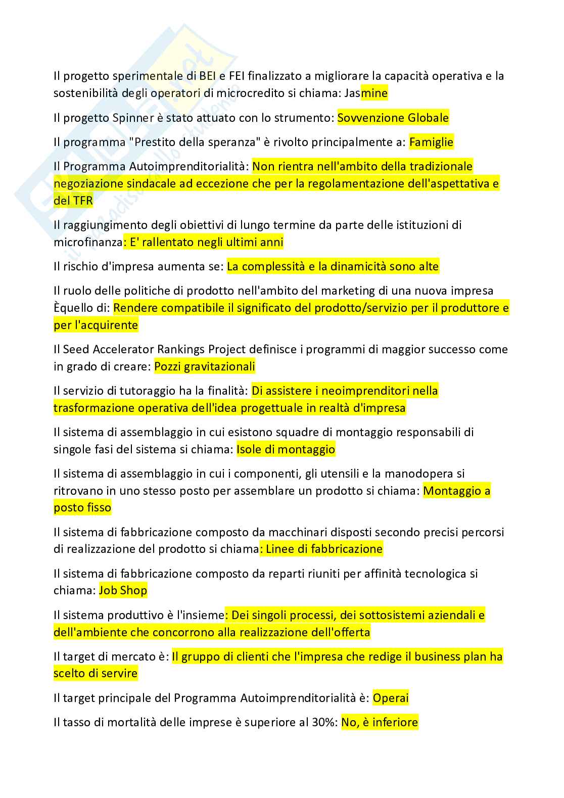 Paniere Business Planning, aggiornato dicembre 2023 Pag. 6