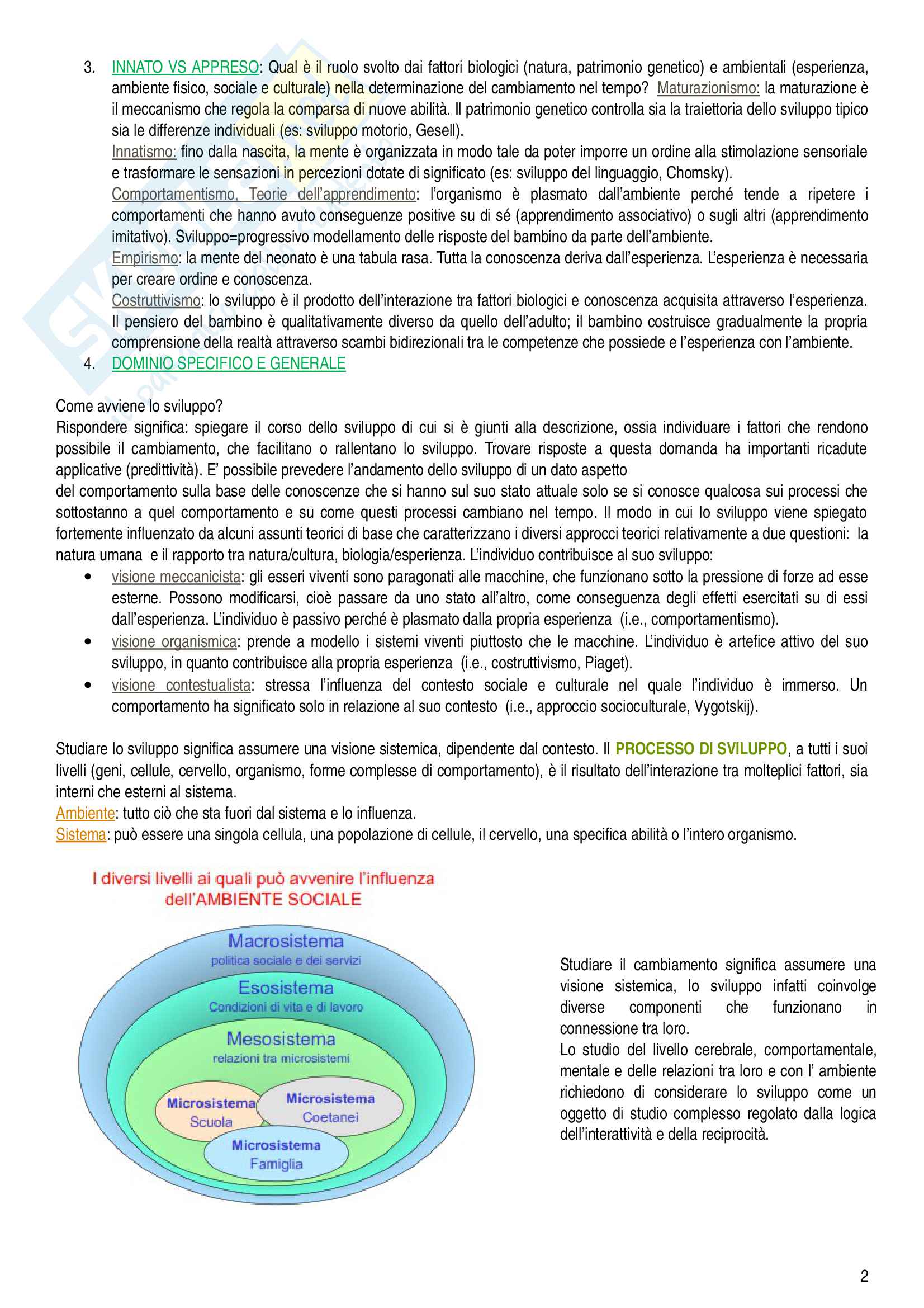 Psicologia dello sviluppo Pag. 2