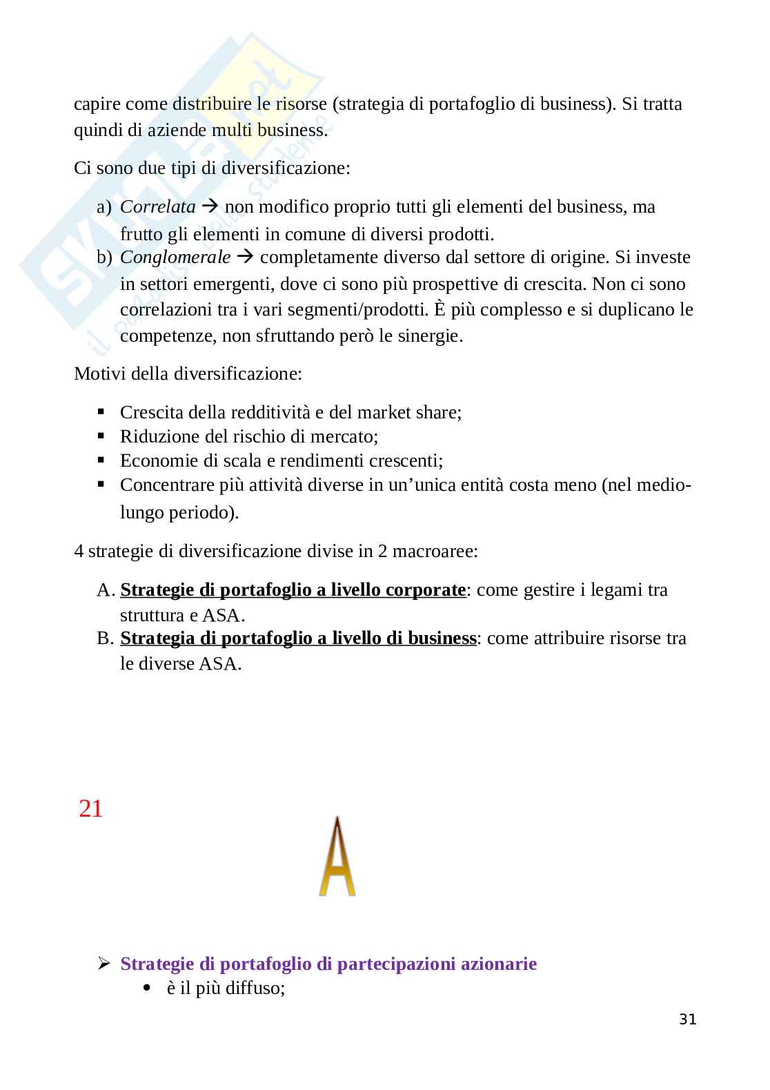 Strategia aziendale Pag. 31