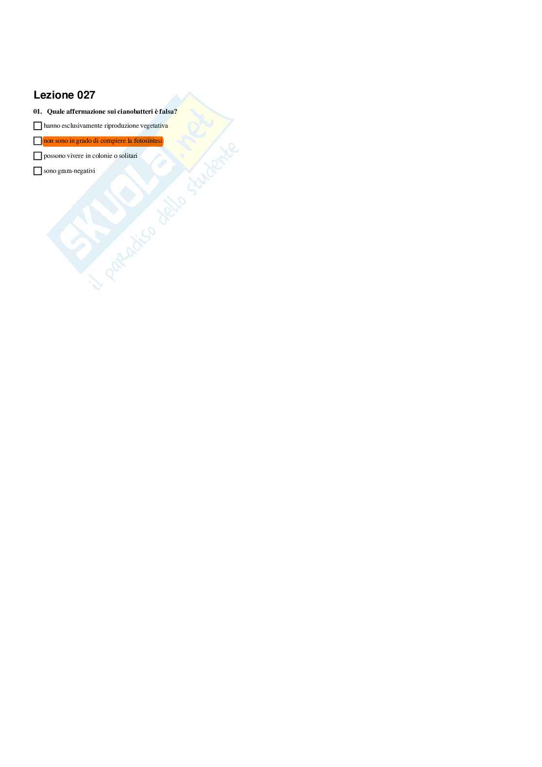 Paniere Botanica e biodiversità vegetale - Risposte multiple - aggiornato (2026) Pag. 36