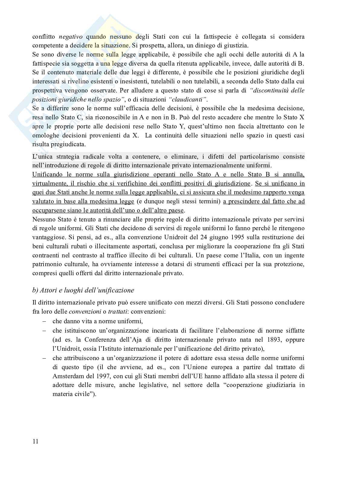 Riassunto esame Diritto internazionale privato, Prof. Franzina Pietro, libro consigliato Introduzione al diritto Internazionale privato (2^ edizione, 2023), Franzina Pag. 11