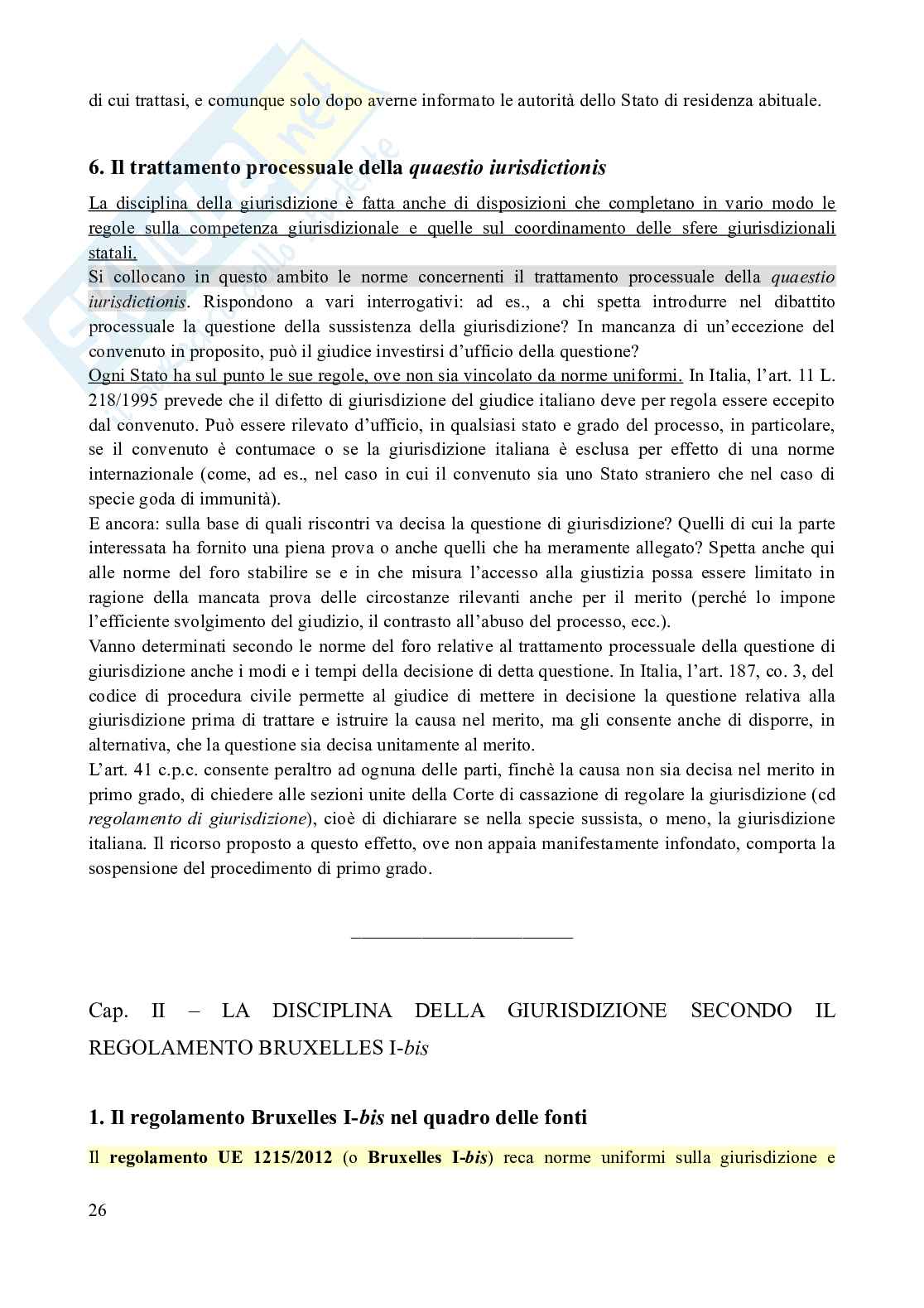 Riassunto esame Diritto internazionale privato, Prof. Franzina Pietro, libro consigliato Introduzione al diritto Internazionale privato (2^ edizione, 2023), Franzina Pag. 26