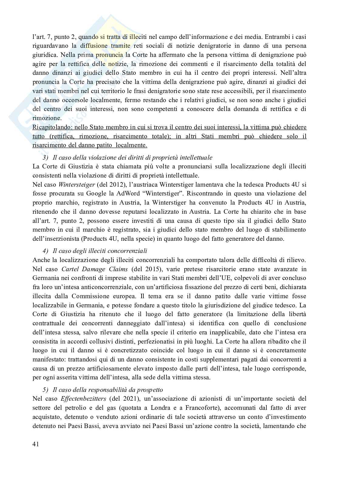 Riassunto esame Diritto internazionale privato, Prof. Franzina Pietro, libro consigliato Introduzione al diritto Internazionale privato (2^ edizione, 2023), Franzina Pag. 41