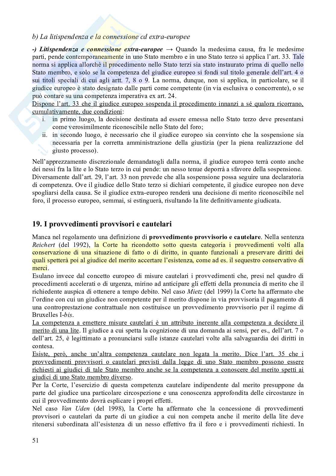 Riassunto esame Diritto internazionale privato, Prof. Franzina Pietro, libro consigliato Introduzione al diritto Internazionale privato (2^ edizione, 2023), Franzina Pag. 51