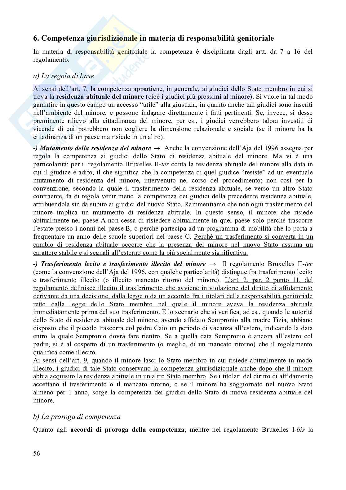 Riassunto esame Diritto internazionale privato, Prof. Franzina Pietro, libro consigliato Introduzione al diritto Internazionale privato (2^ edizione, 2023), Franzina Pag. 56