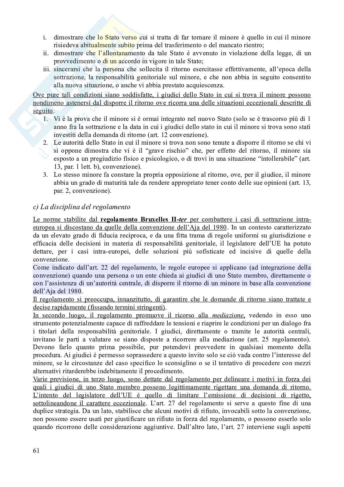 Riassunto esame Diritto internazionale privato, Prof. Franzina Pietro, libro consigliato Introduzione al diritto Internazionale privato (2^ edizione, 2023), Franzina Pag. 61