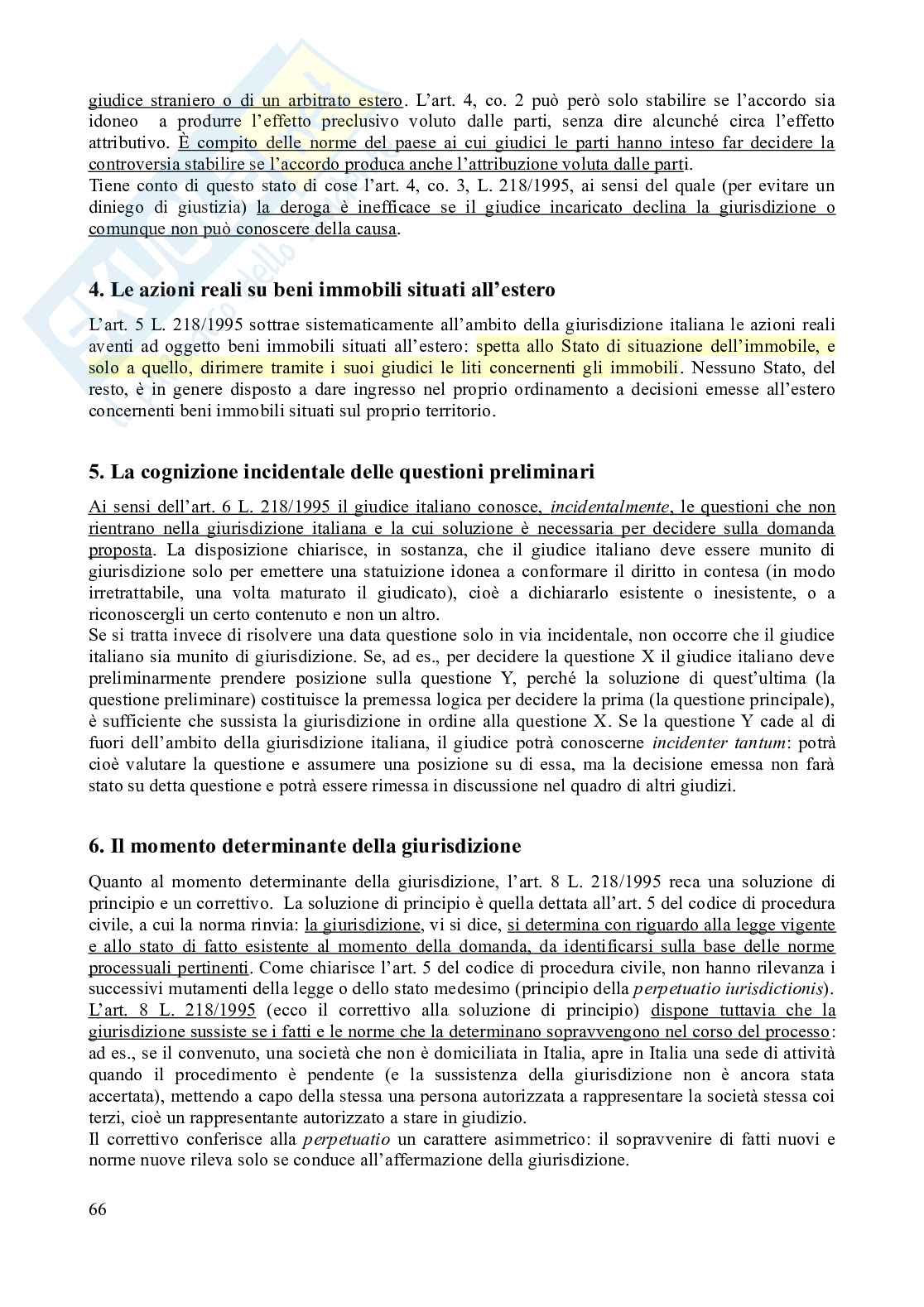 Riassunto esame Diritto internazionale privato, Prof. Franzina Pietro, libro consigliato Introduzione al diritto Internazionale privato (2^ edizione, 2023), Franzina Pag. 66