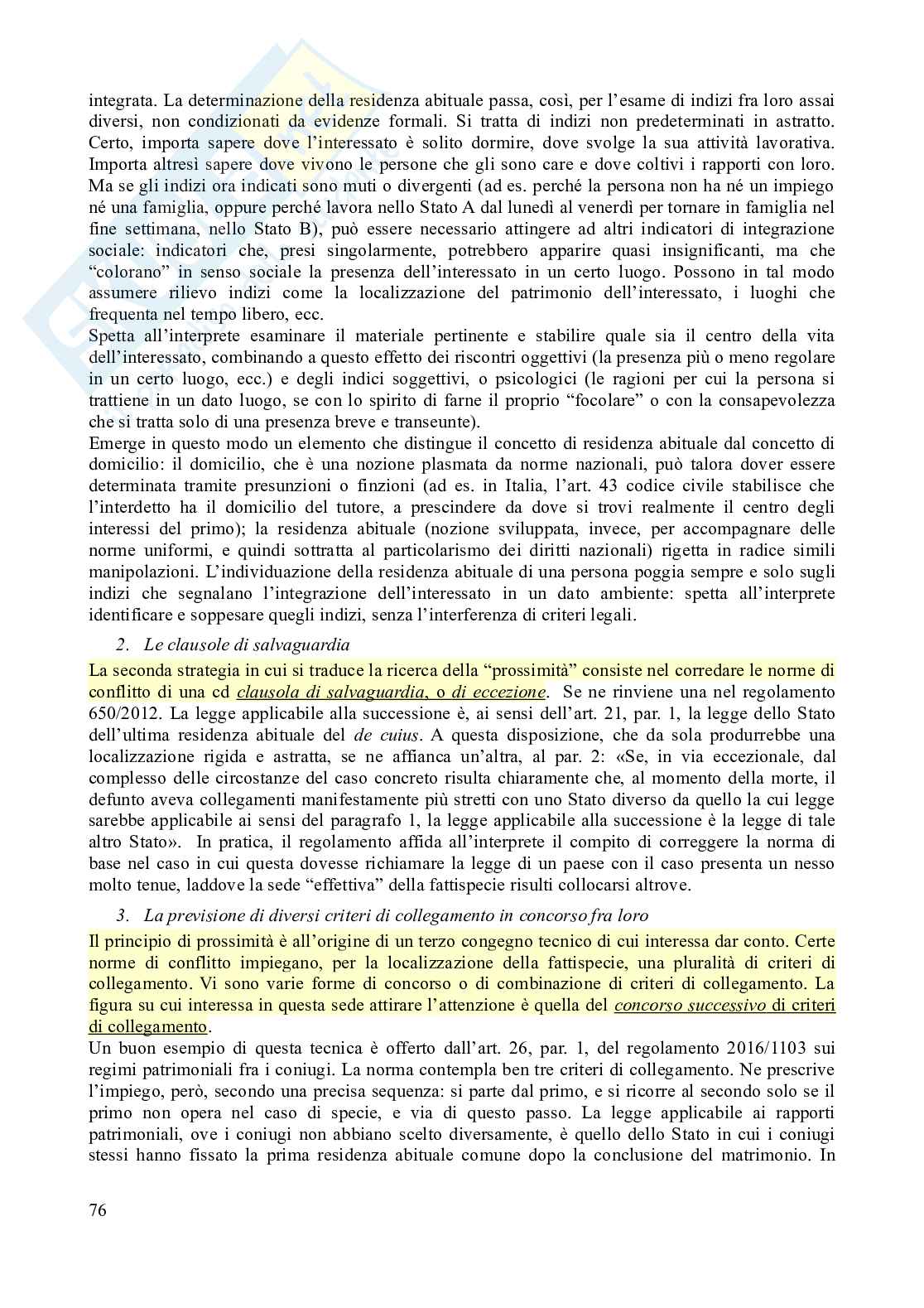 Riassunto esame Diritto internazionale privato, Prof. Franzina Pietro, libro consigliato Introduzione al diritto Internazionale privato (2^ edizione, 2023), Franzina Pag. 76