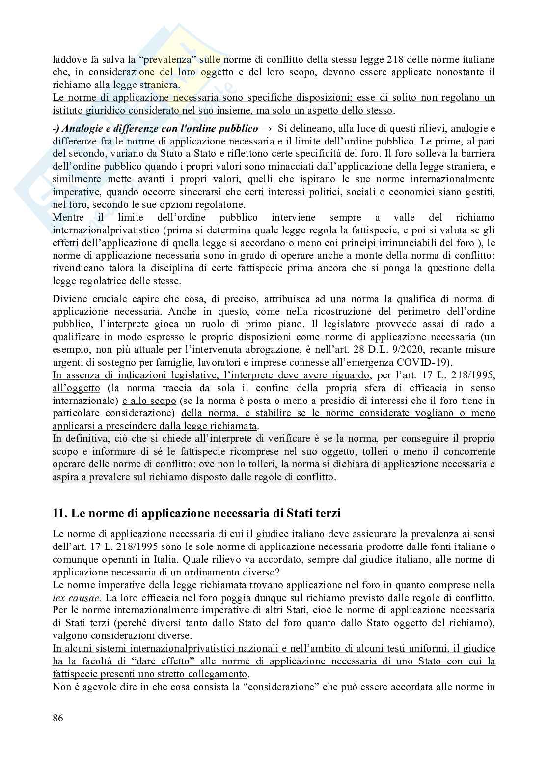 Riassunto esame Diritto internazionale privato, Prof. Franzina Pietro, libro consigliato Introduzione al diritto Internazionale privato (2^ edizione, 2023), Franzina Pag. 86
