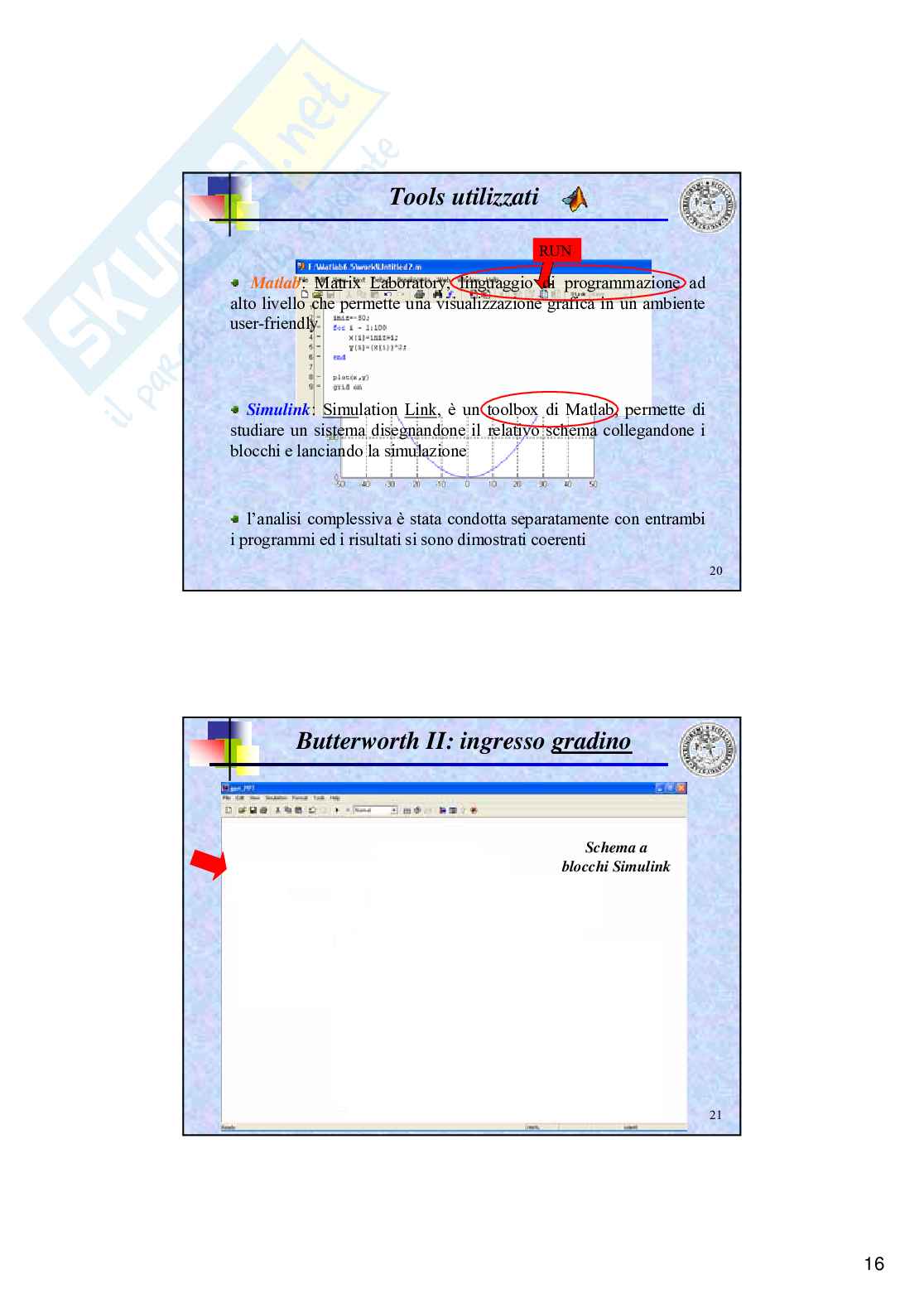 Filtraggio digitale di segnali generati da Rivelatori di Particelle Nucleari Pag. 16