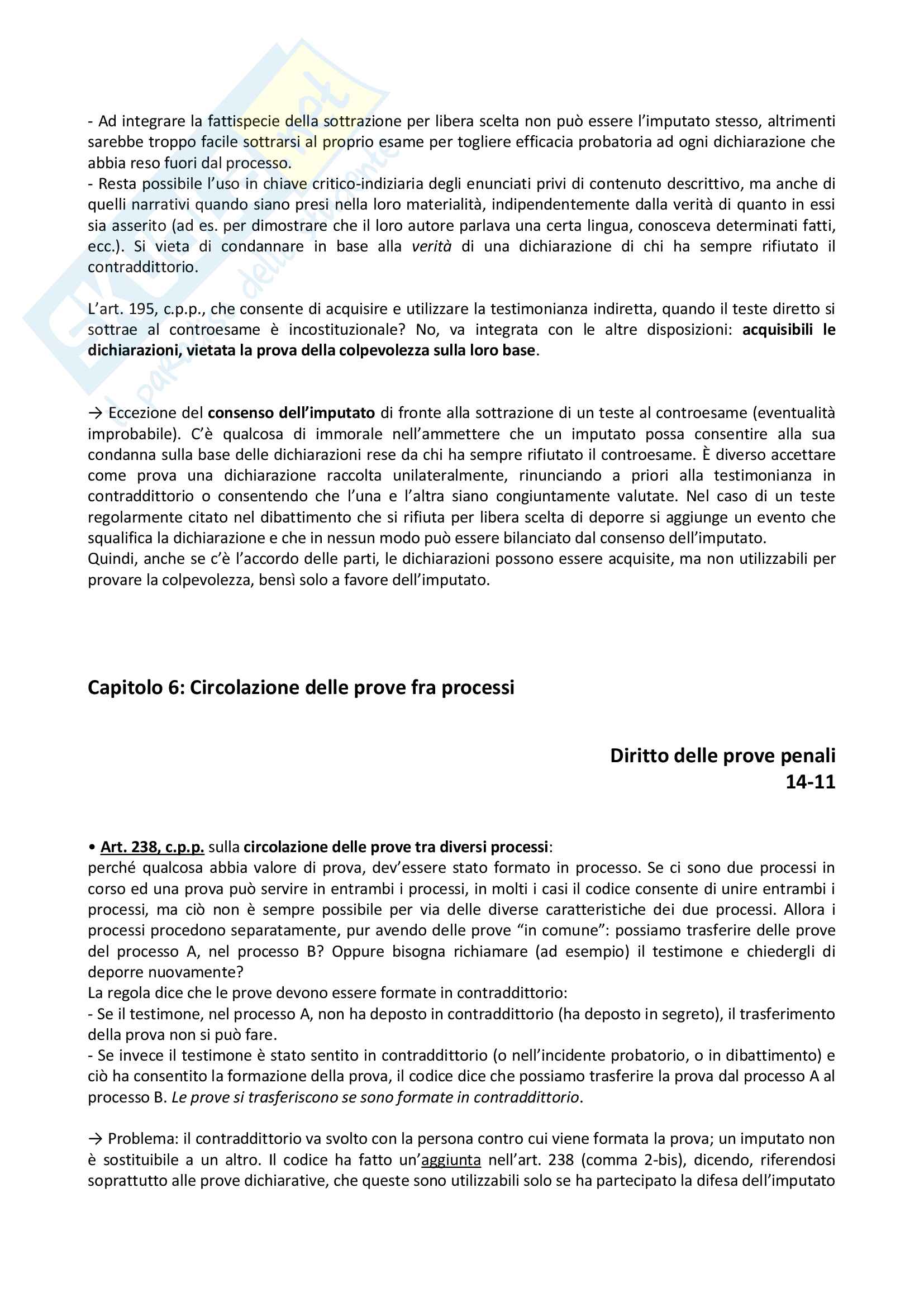 Riassunto esame diritto delle prove penali, prof. Ferrua Pag. 36
