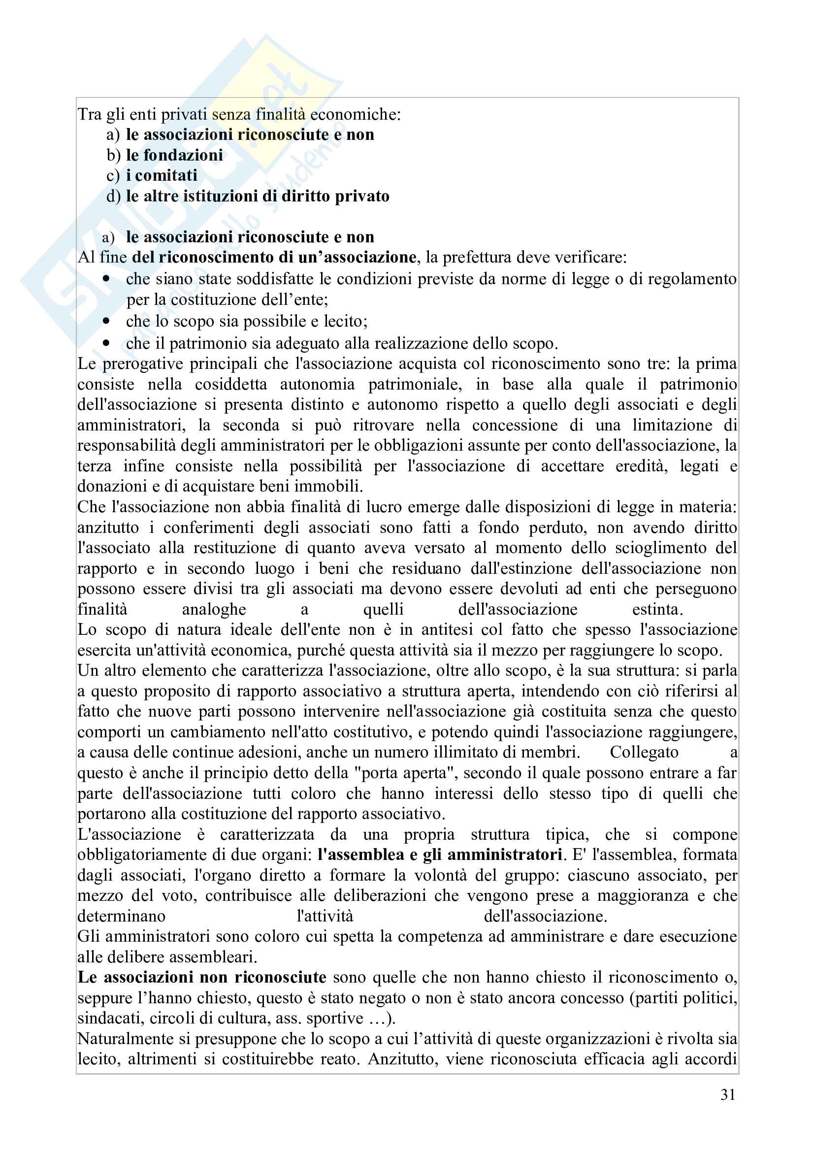 Riassunto esame Diritto Privato, prof. Ceccherini, libro consigliato Manuale di Diritto Privato, Torrente Pag. 31