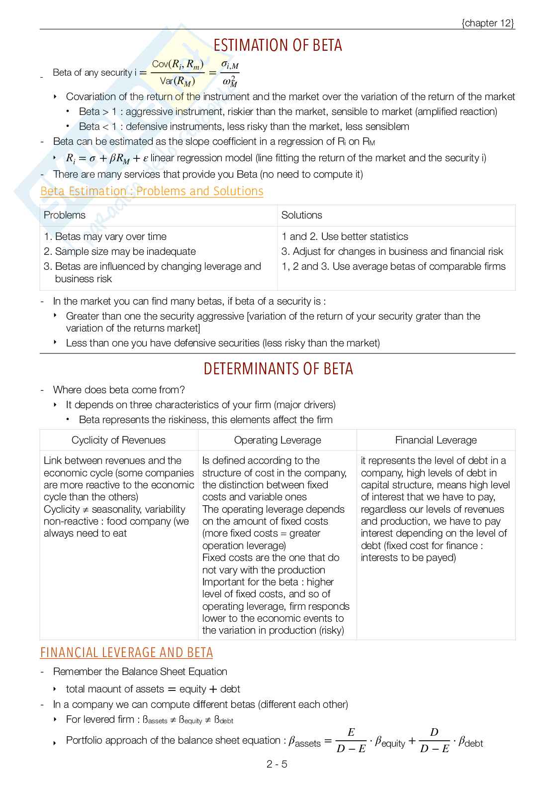 Corporate finance and Financial institutions - appunti completi Pag. 41