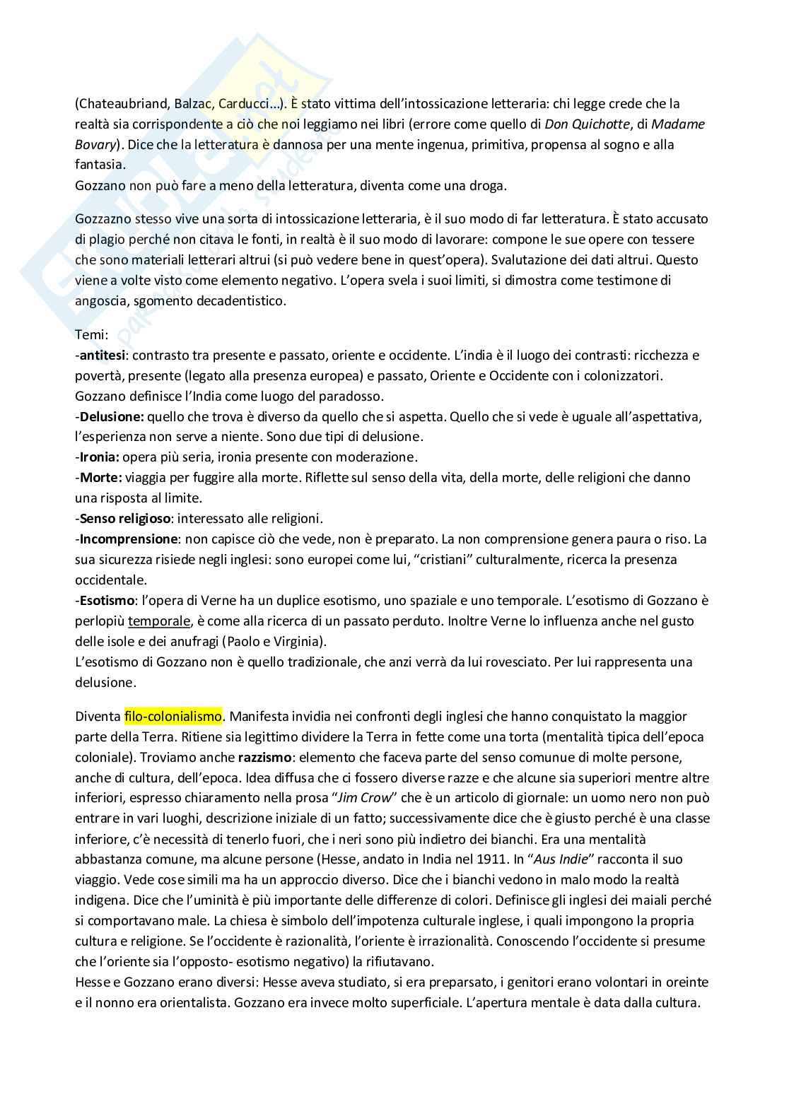 Cultura italiana contemporanea - Verso la cuna del mondo, di Guido Gozzano Pag. 2