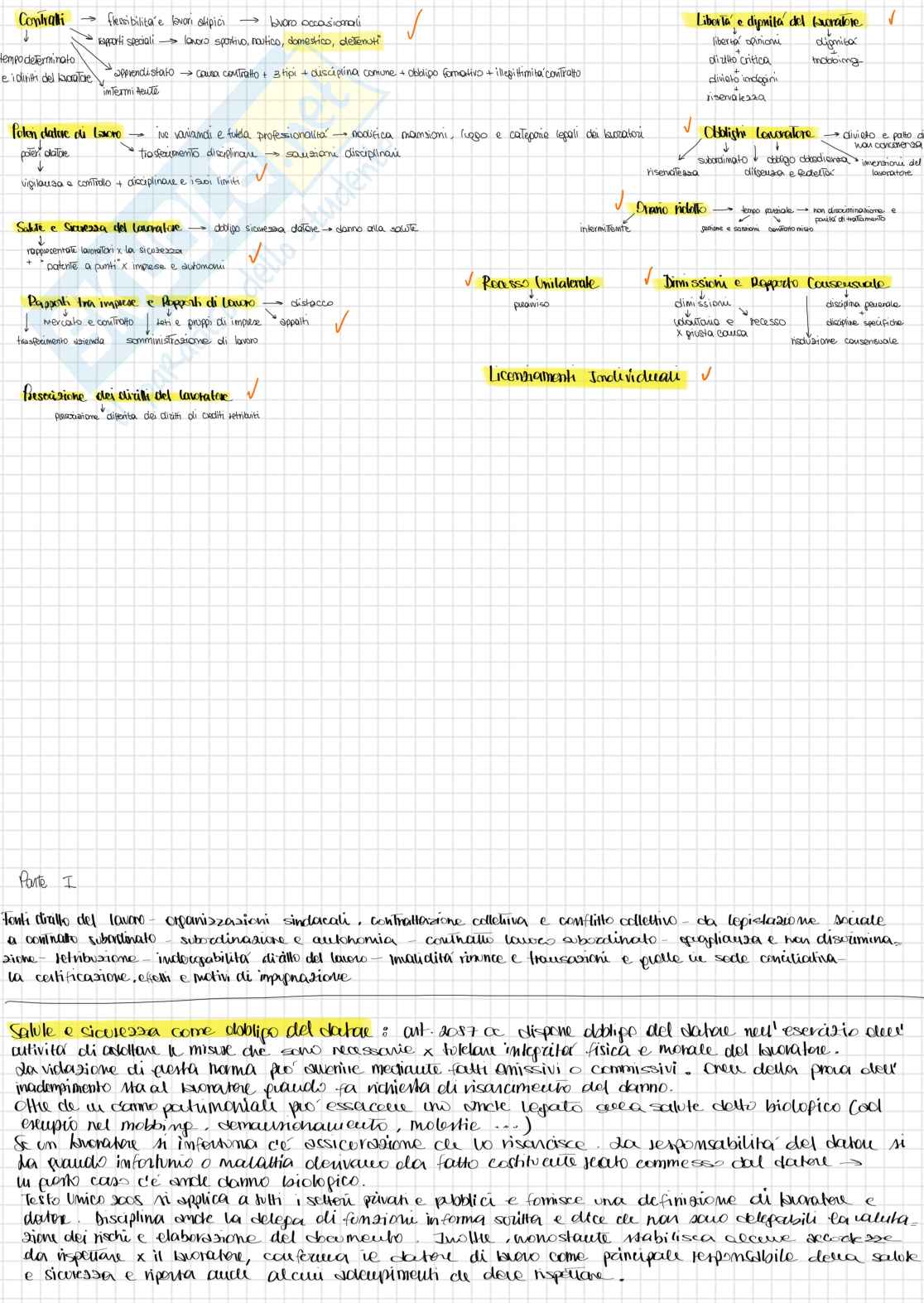 Schemi e mappe di Diritto del lavoro Pag. 1