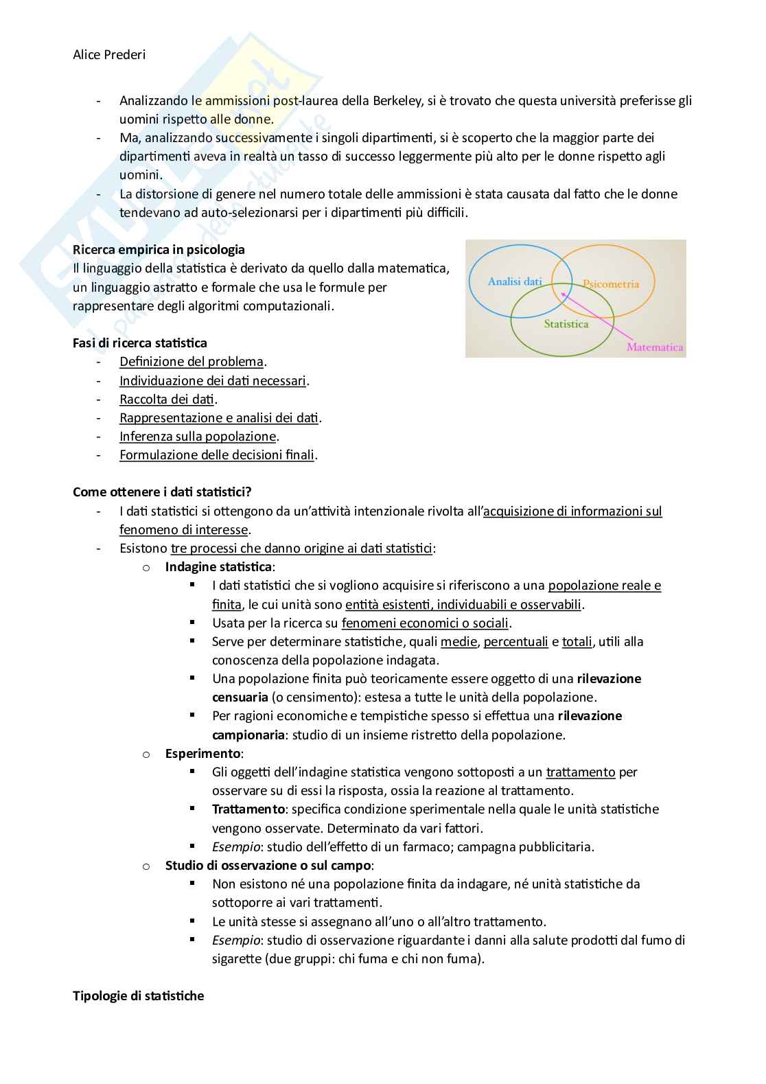 Riassunto esame Statistica, Prof. Likavec Silvia, libro consigliato Statistica per la ricerca sociale, Albano, Testa Pag. 2
