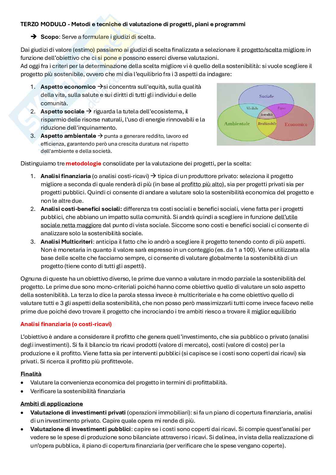 Appunti terzo modulo estimo civile  Pag. 1