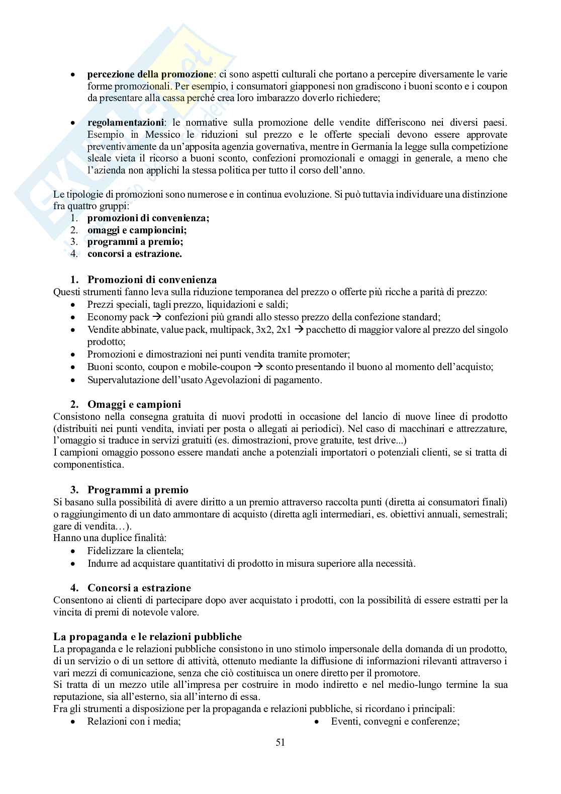 Appunti di Marketing e mercati internazionali Pag. 51