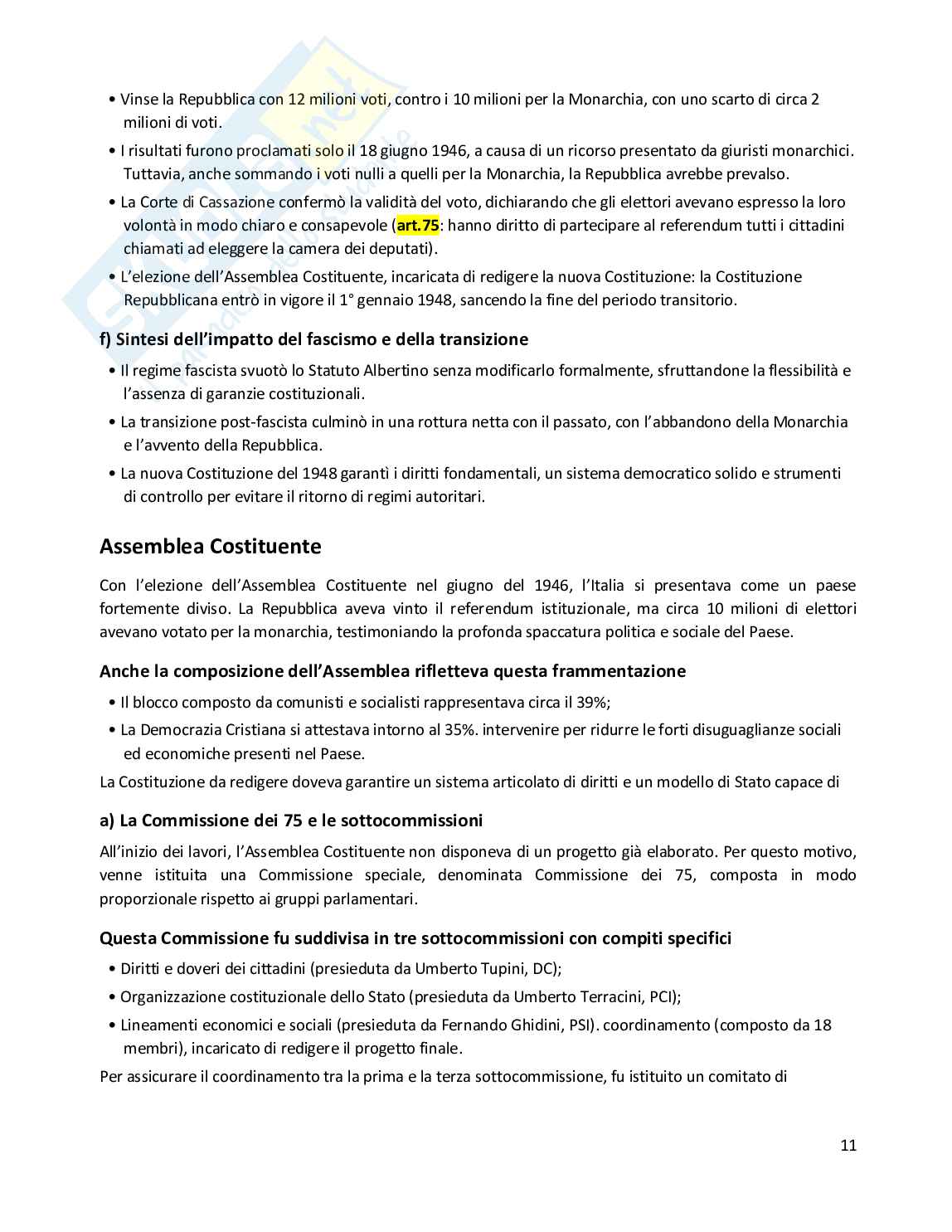Riassunto esame Diritto costituzionale, Prof. Randazzo Barbara, libro consigliato Diritto costituzionale , Pisaneschi Pag. 11