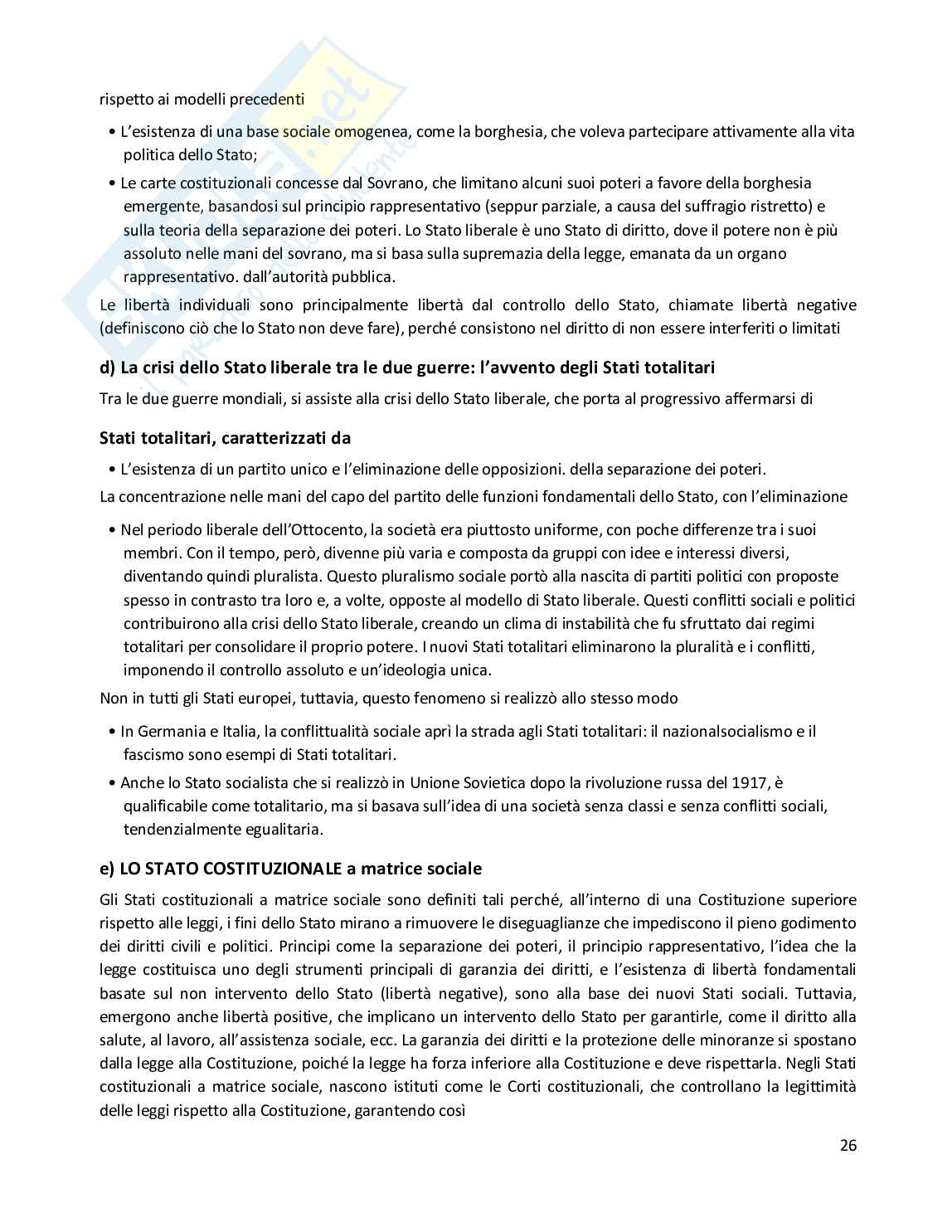 Riassunto esame Diritto costituzionale, Prof. Randazzo Barbara, libro consigliato Diritto costituzionale , Pisaneschi Pag. 26