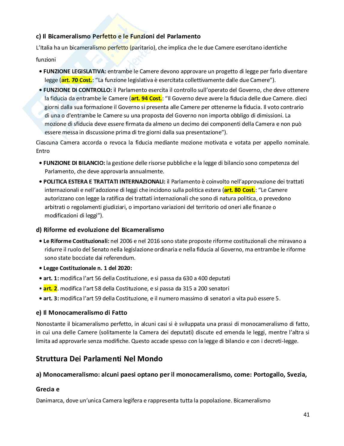 Riassunto esame Diritto costituzionale, Prof. Randazzo Barbara, libro consigliato Diritto costituzionale , Pisaneschi Pag. 41