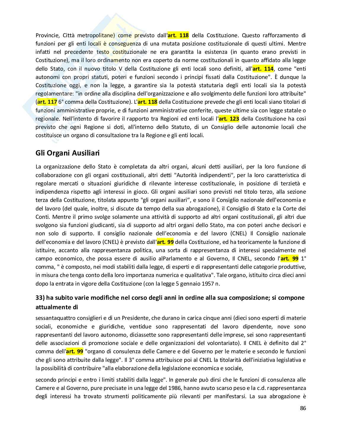 Riassunto esame Diritto costituzionale, Prof. Randazzo Barbara, libro consigliato Diritto costituzionale , Pisaneschi Pag. 86