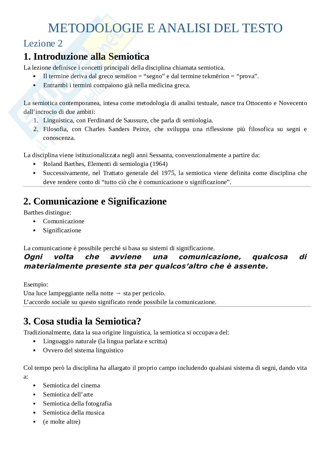 Appunti Metodologie di analisi del testo Pag. 1
