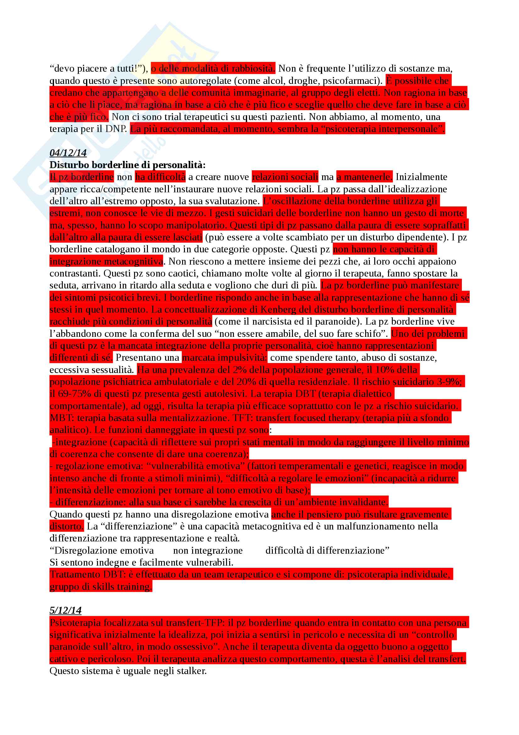 Psichiatria, Appunti Pag. 11