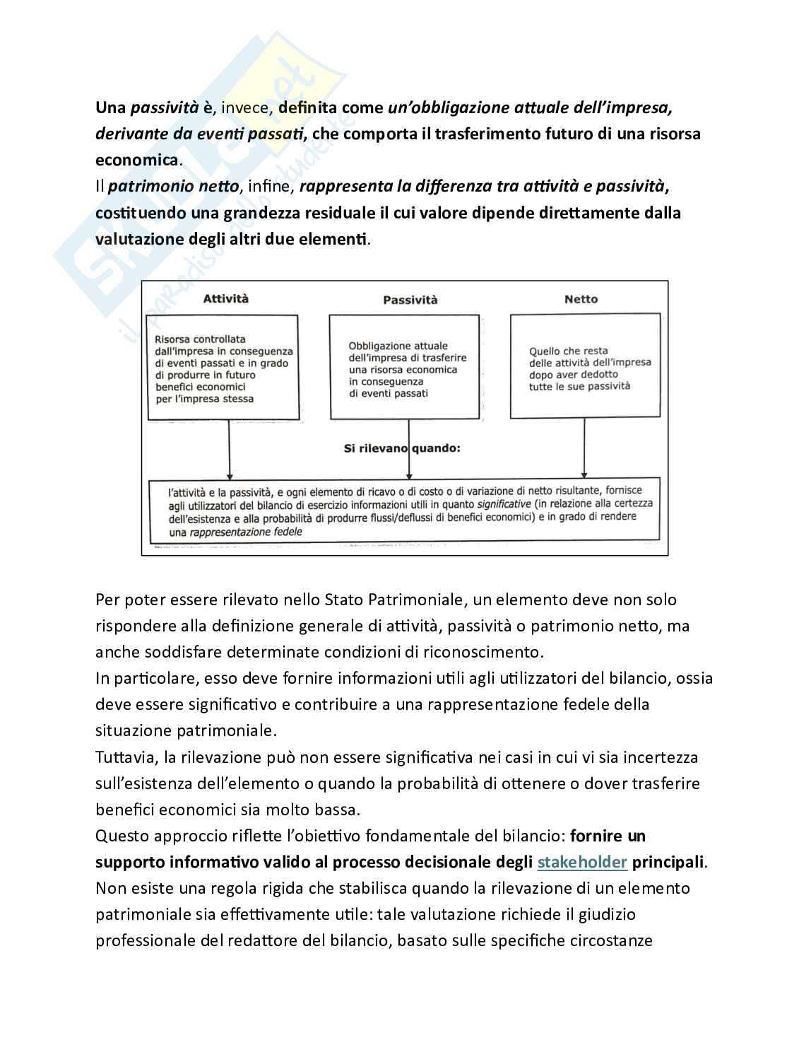 Bilancio e analisi economico-finanziaria - Teoria, parte 2 - Lo stato patrimoniale Pag. 2