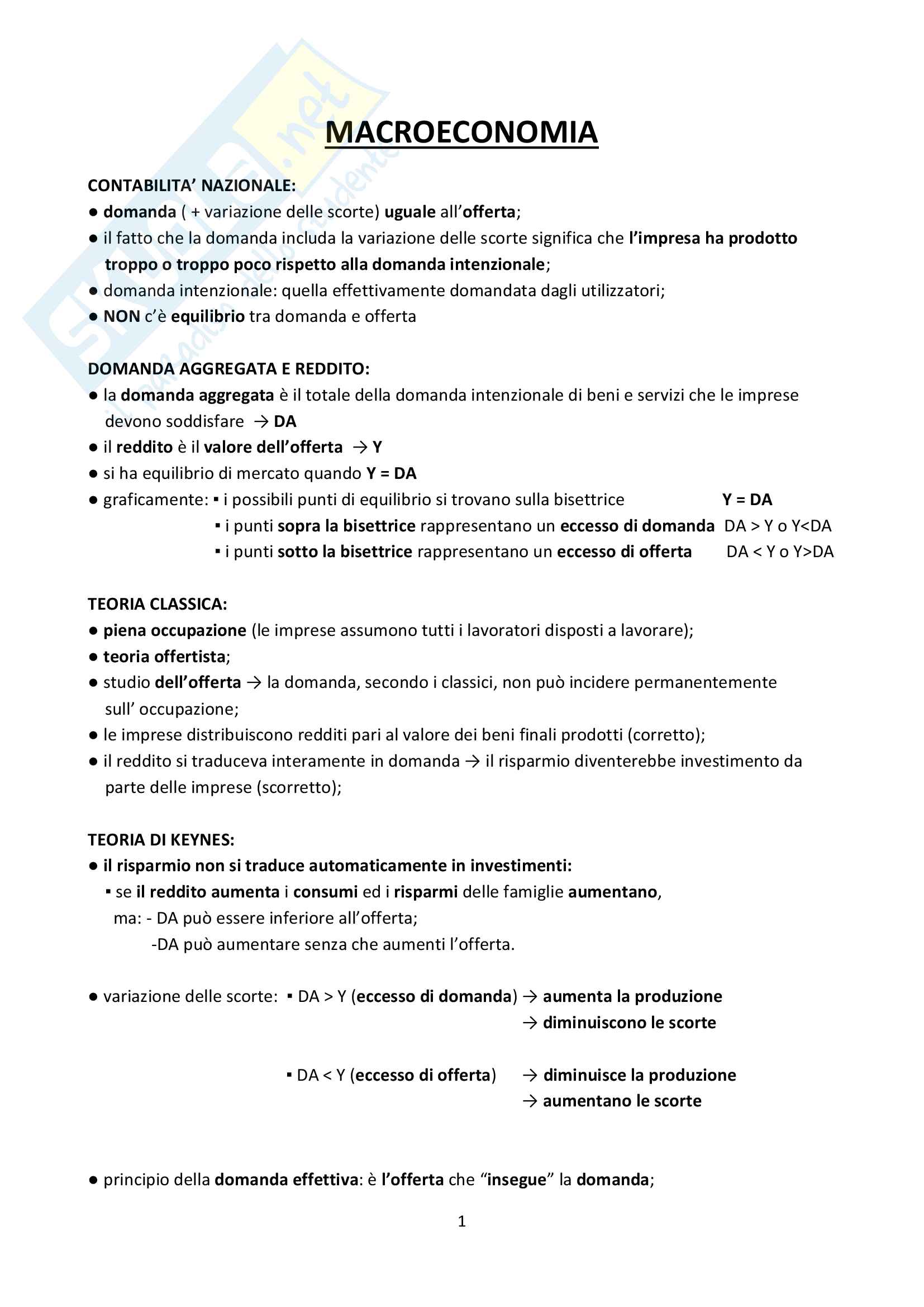 Riassunto esame Macroeconomia, Prof Luca Gori e Italo Lavanda, libro consigliato Principi di Macroeconomia, Capire una crisi di G. Rampa Pag. 1