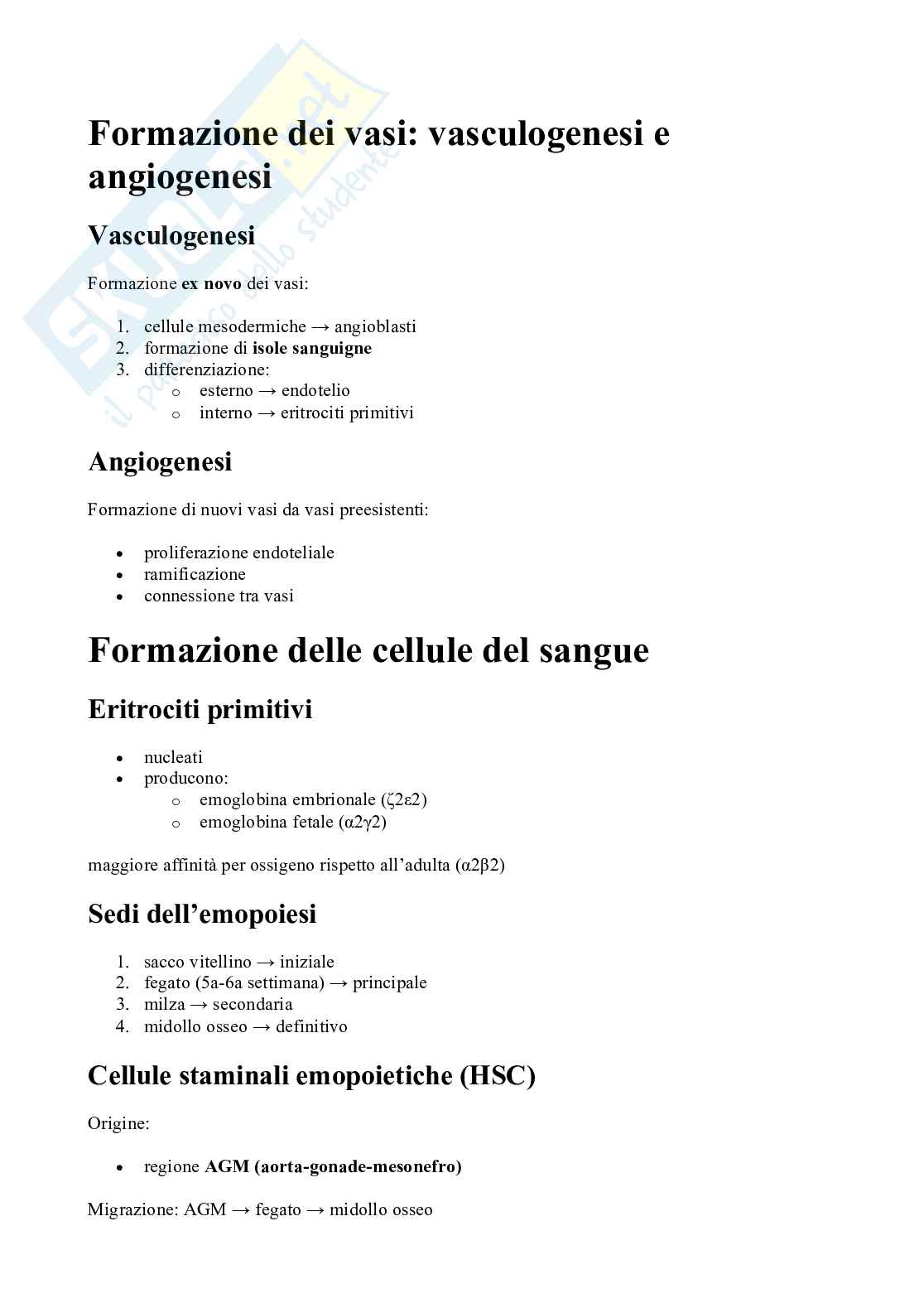 Riassunto esame Istologia ed embriologia umana, Prof. Handerson Virginia, libro consigliato Istologia, Monesi Pag. 6