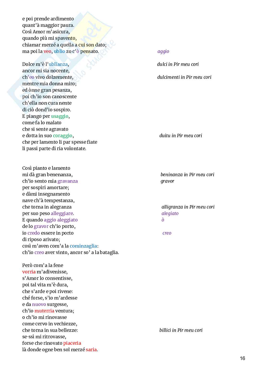 Storia della lingua italiana Pag. 16