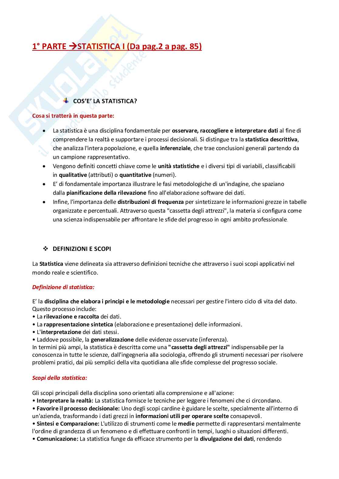 Appunti di Statistica I   Pag. 2