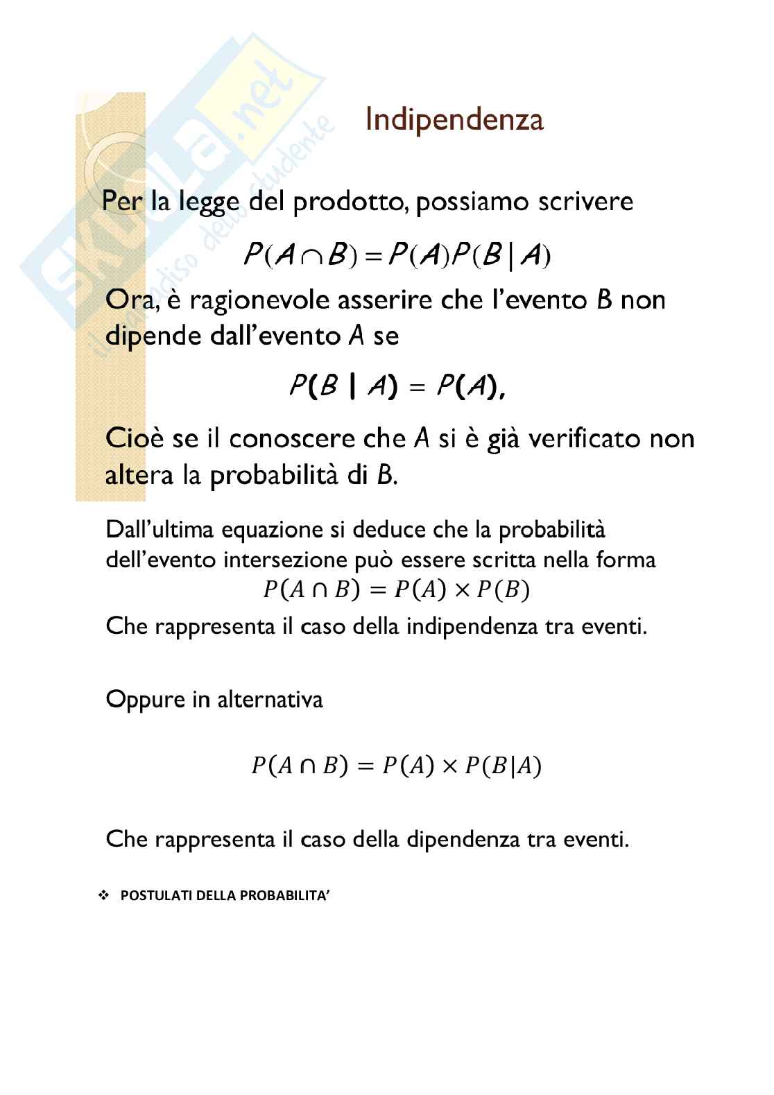 Appunti di Statistica I   Pag. 81