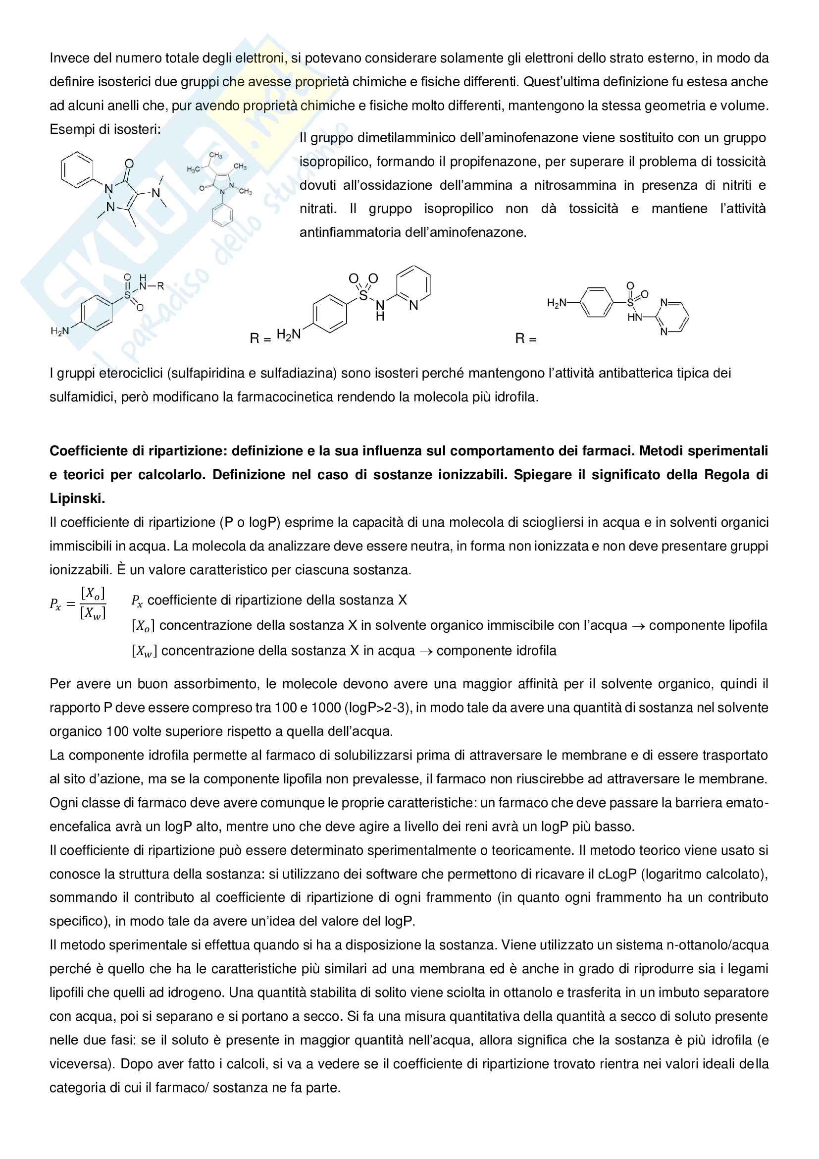 Domande principali di Chimica Farmaceutica Pag. 11
